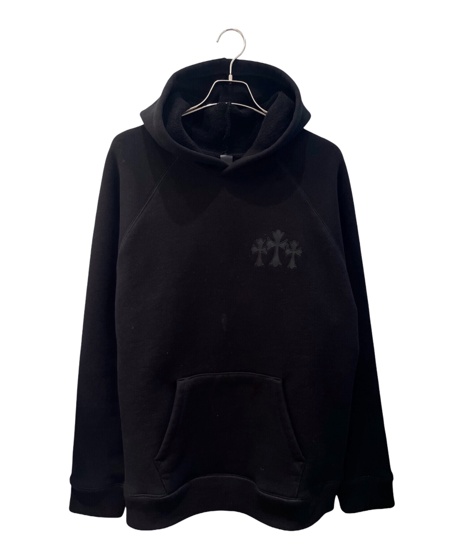 マ*ロ様 新品付属品完備新作クロムハーツynot セメタリークロスフーディー黒M CHROME HEARTS Y NOT King Taco 3 Cemetery Cross Embroidery Half Zip