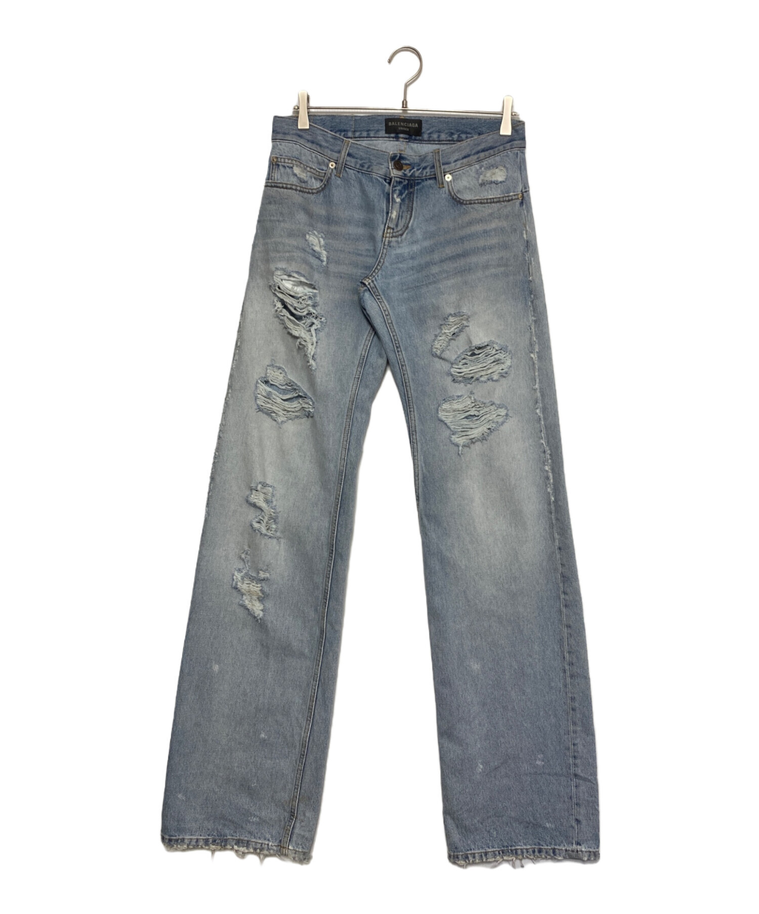 【値下げ不可】balenciaga 2018ss ダメージデニムパンツ 中古・古着通販】BALENCIAGA (バレンシアガ) ローライズダメージデニム