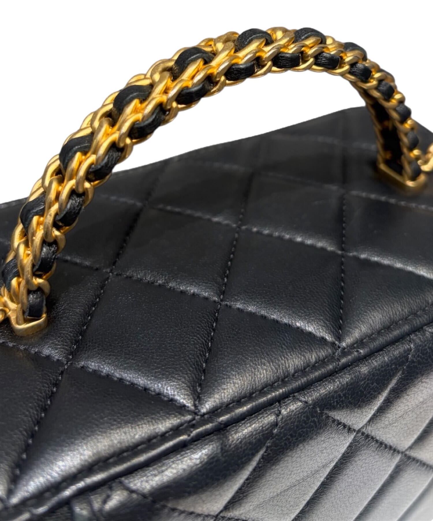中古・古着通販】CHANEL (シャネル) バニティバッグ ブラック×ゴールド