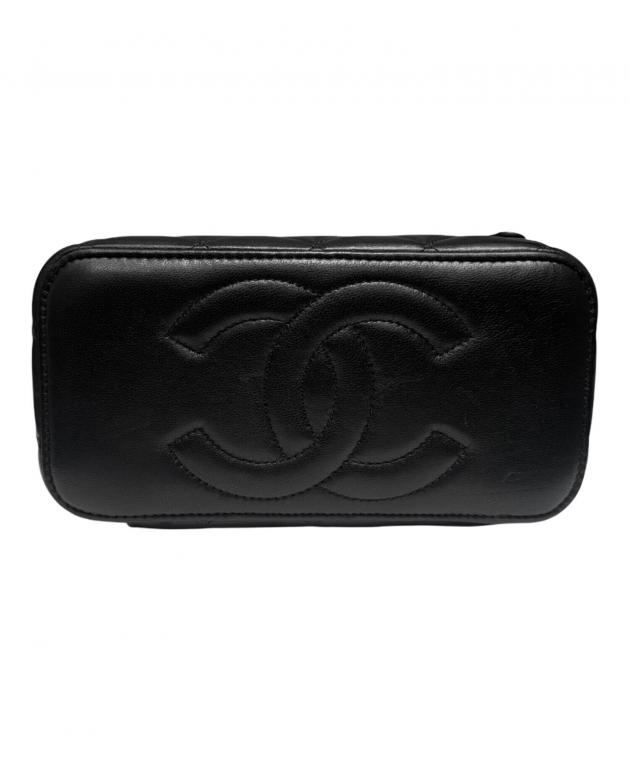 中古・古着通販】CHANEL (シャネル) バニティバッグ ブラック×ゴールド