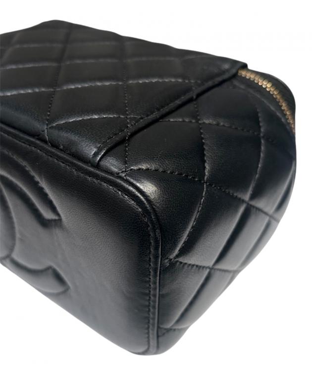 中古・古着通販】CHANEL (シャネル) バニティバッグ ブラック×ゴールド