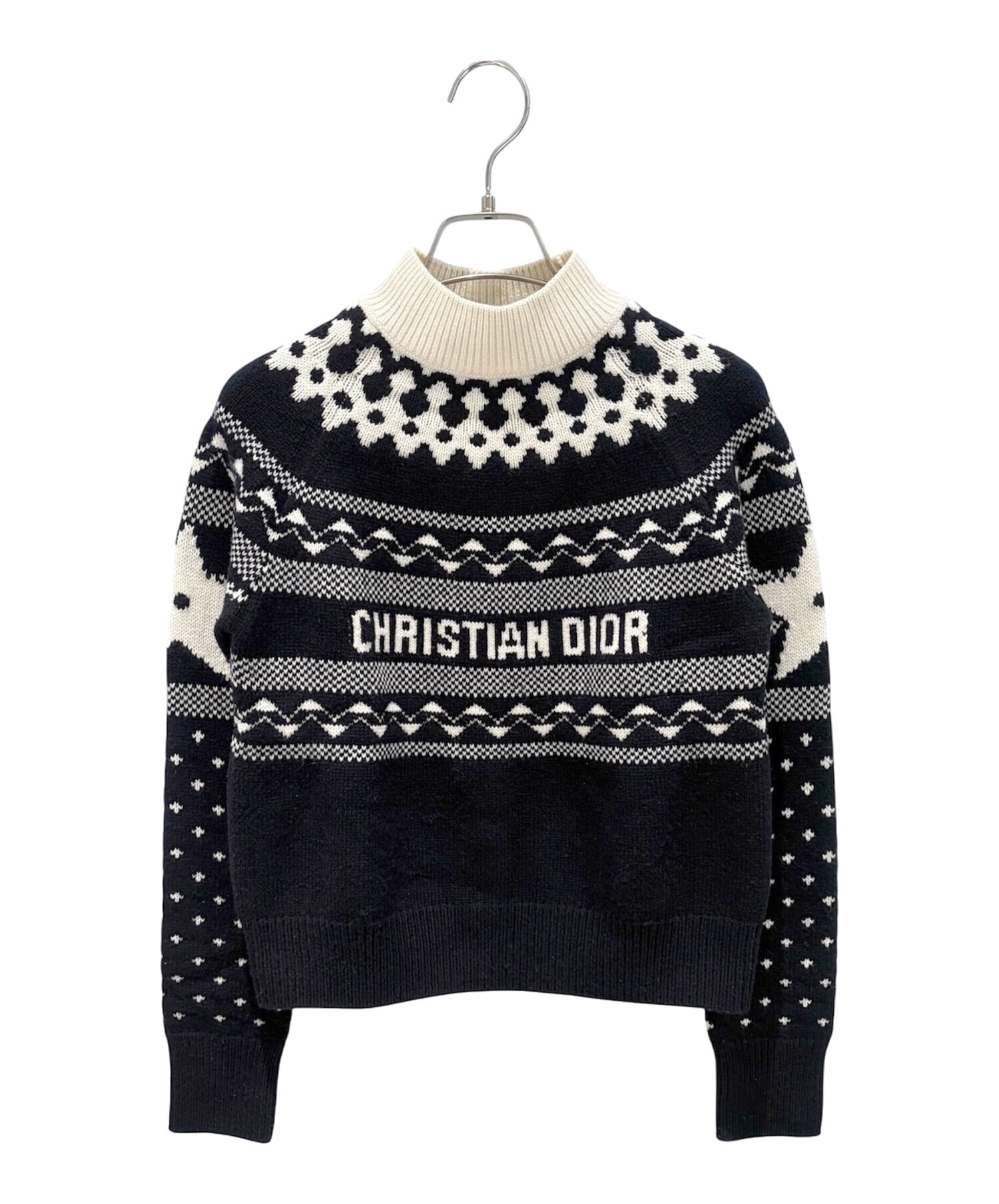 クリスチャンディオール ハイネックノースリーブ タンクトップ 豹柄M クリスチャン・ディオール Christian Dior オブリーク総柄ノースリーブ