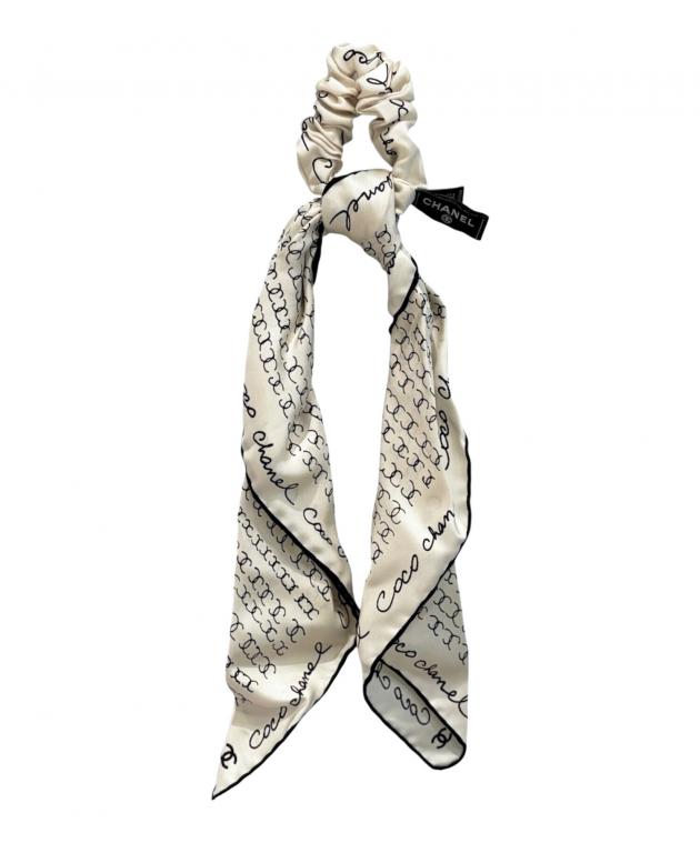 CHANEL スカーフ　未使用品　サイズ86✖️86 中古・古着通販】CHANEL (シャネル) スカーフシュシュ ブラック