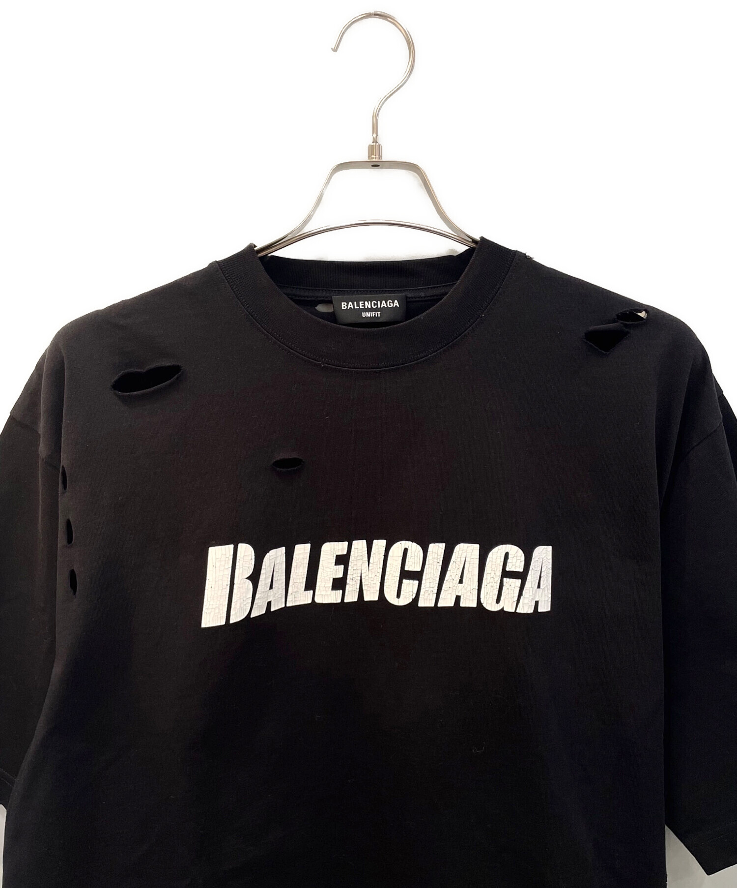 中古・古着通販】BALENCIAGA (バレンシアガ) ロゴプリント デストロイ