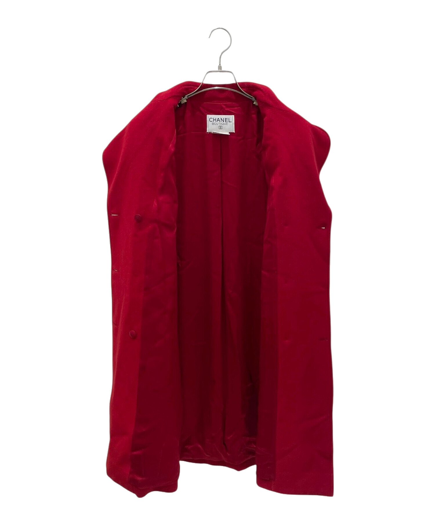中古・古着通販】CHANEL (シャネル) 95A カシミヤダブルコート レッド