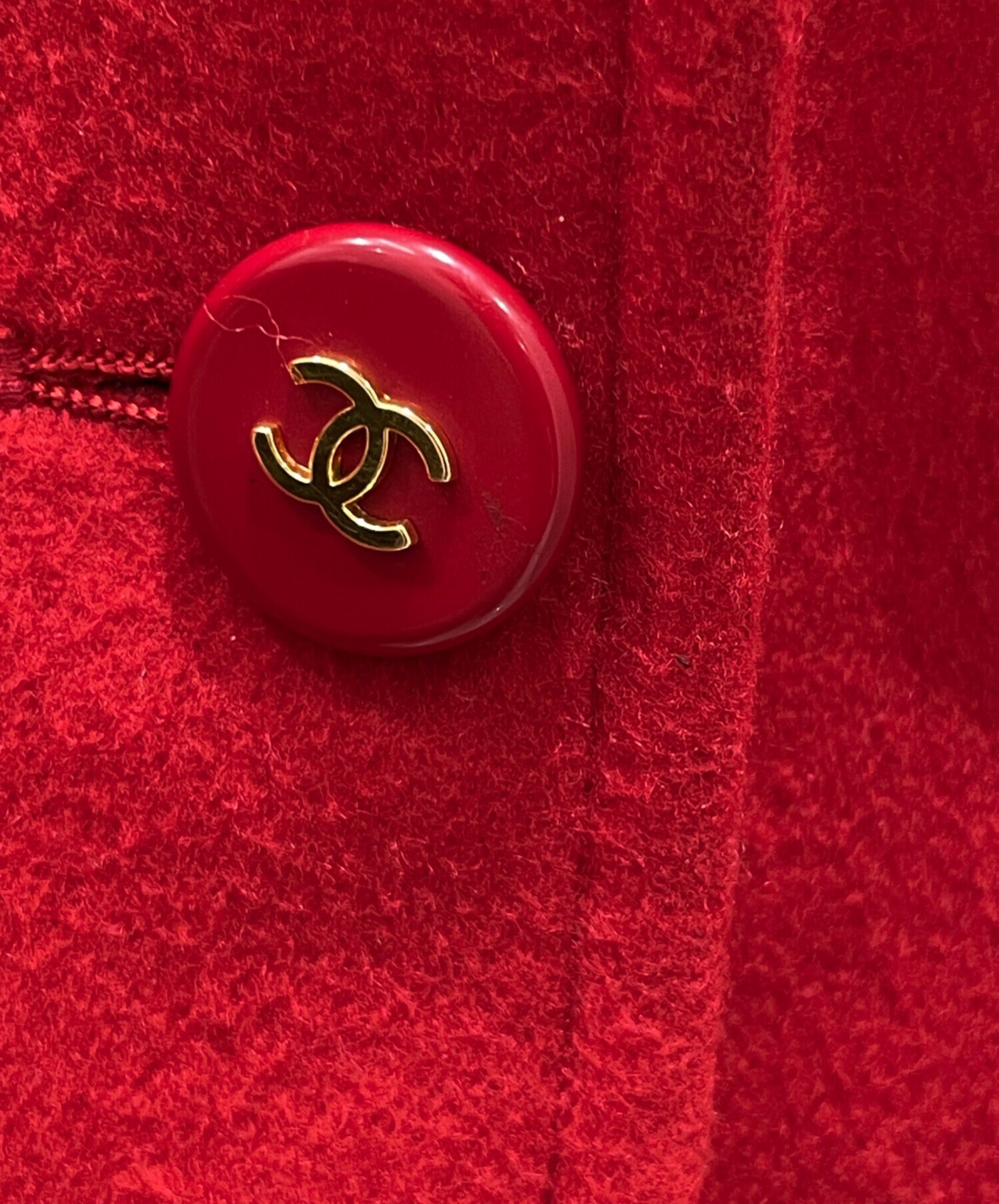 中古・古着通販】CHANEL (シャネル) 95A カシミヤダブルコート レッド