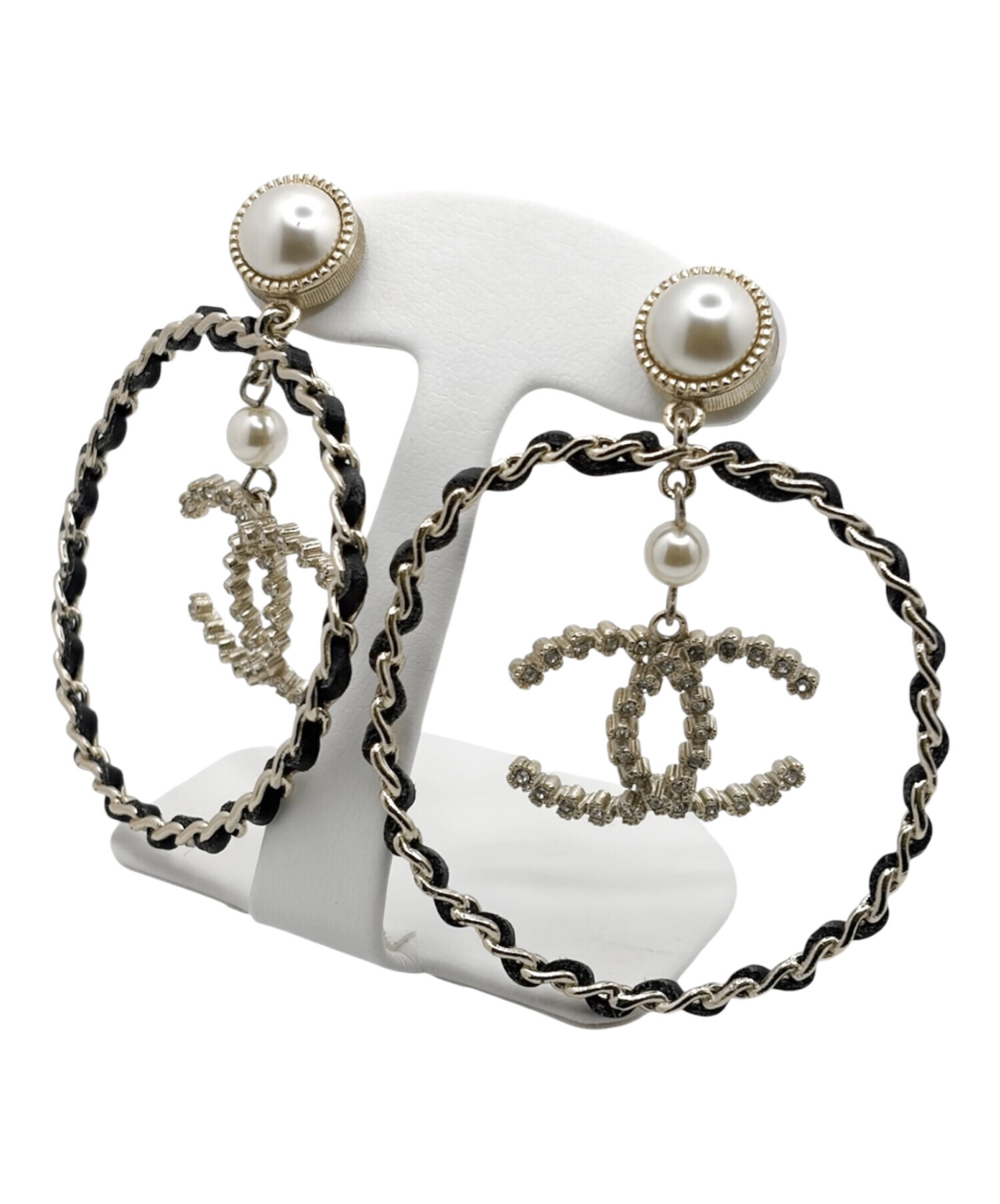 最終価格　CHANEL シャネル ココマーク パール フープピアス 中古・古着通販】CHANEL (シャネル) ココマークフープピアス サイズ