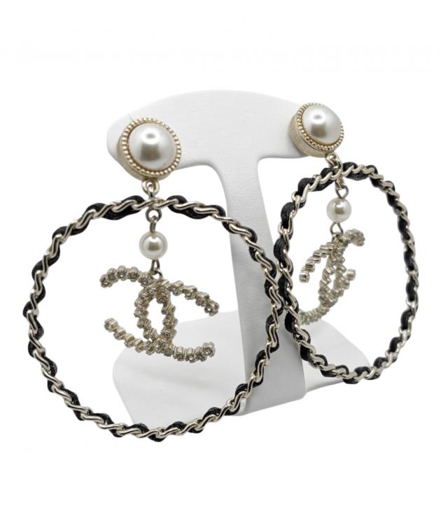 最終価格　CHANEL シャネル ココマーク パール フープピアス 中古・古着通販】CHANEL (シャネル) ココマークフープピアス サイズ