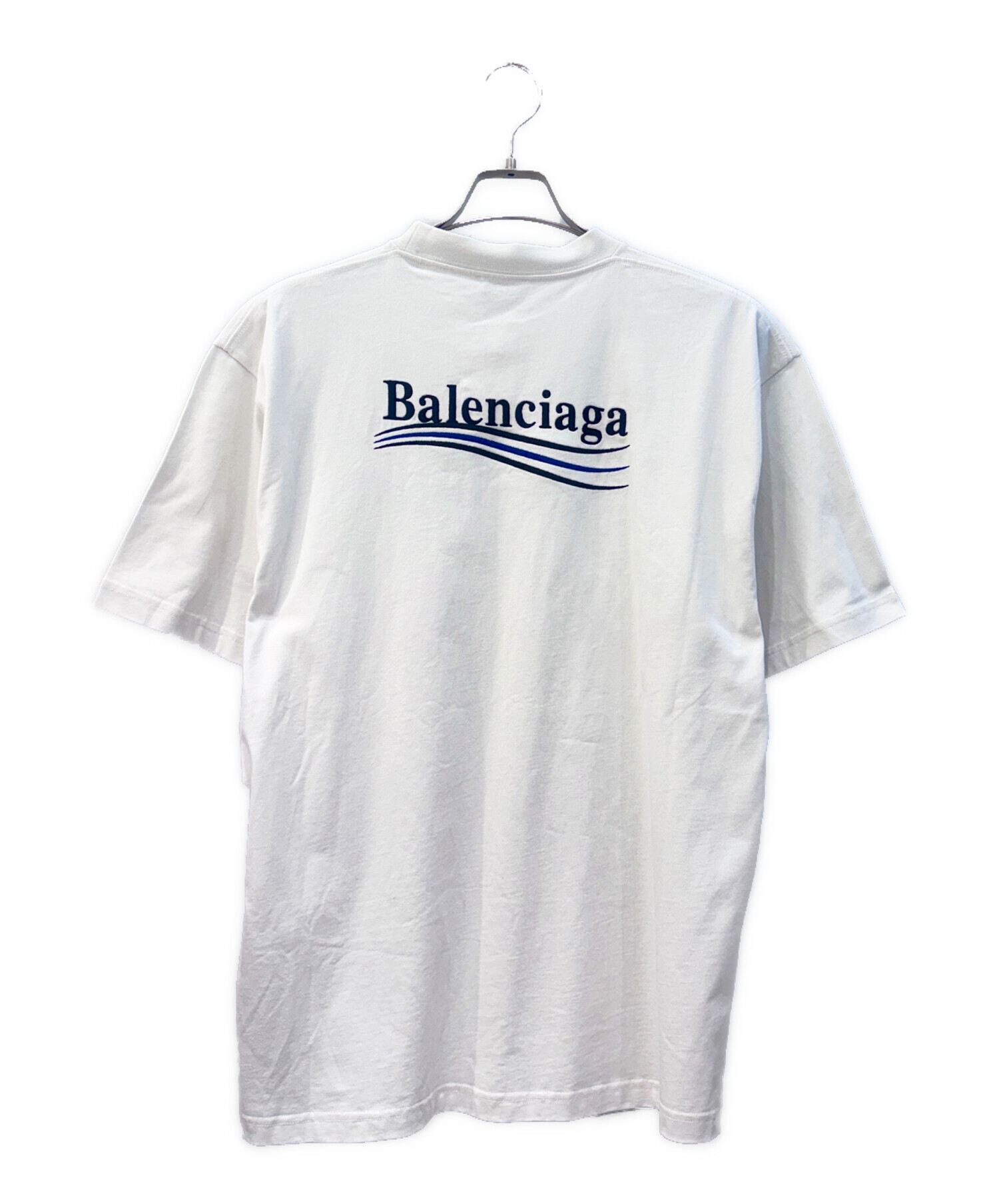 Balenciaga 不規則ロゴプリント 半袖Tシャツ ホワイト BALENCIAGA（バレンシアガ） 両面ロゴプリント 半袖Tシャツ カットソー