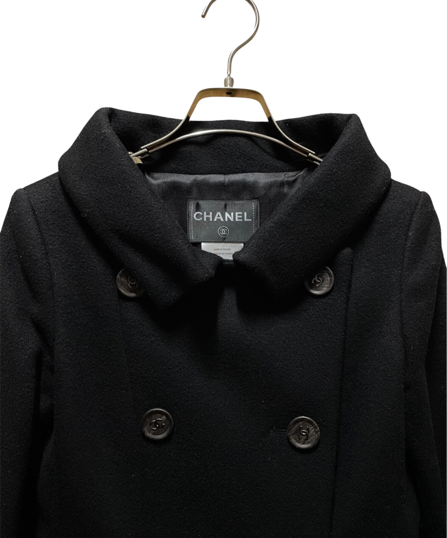 CHANEL シャネル カシミヤダブルコート ロング ココマーク ココボタン 中古・古着通販】CHANEL (シャネル) ココマークボタン ウールダブル
