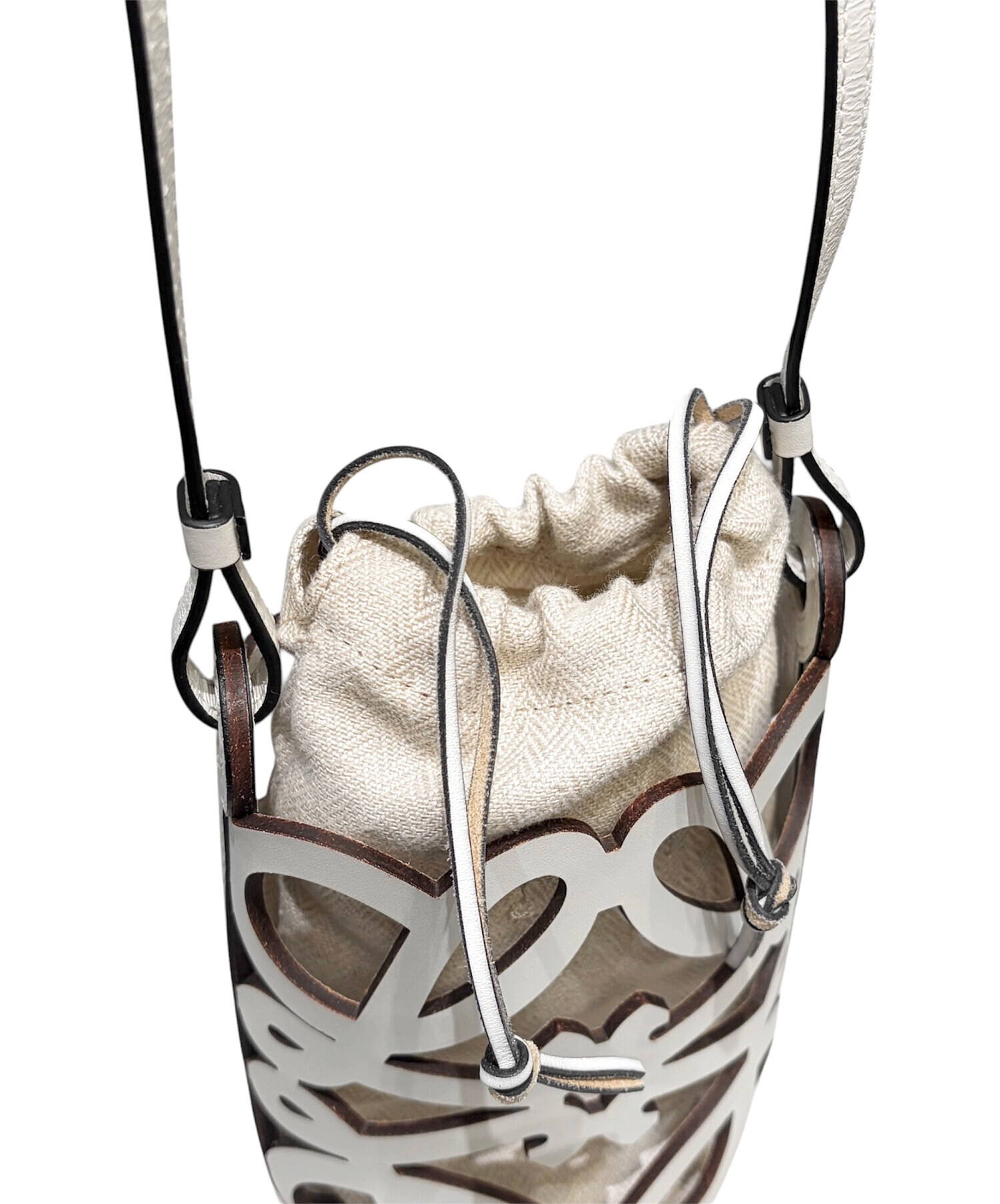ロエベ LOEWE ショルダーバッグ バッグ キャンバス レザー レディース ホワイト系 / マルチカラー 【中古】 ロエベ LOEWE スモール ゲート ショルダーバッグ レザー ホワイト