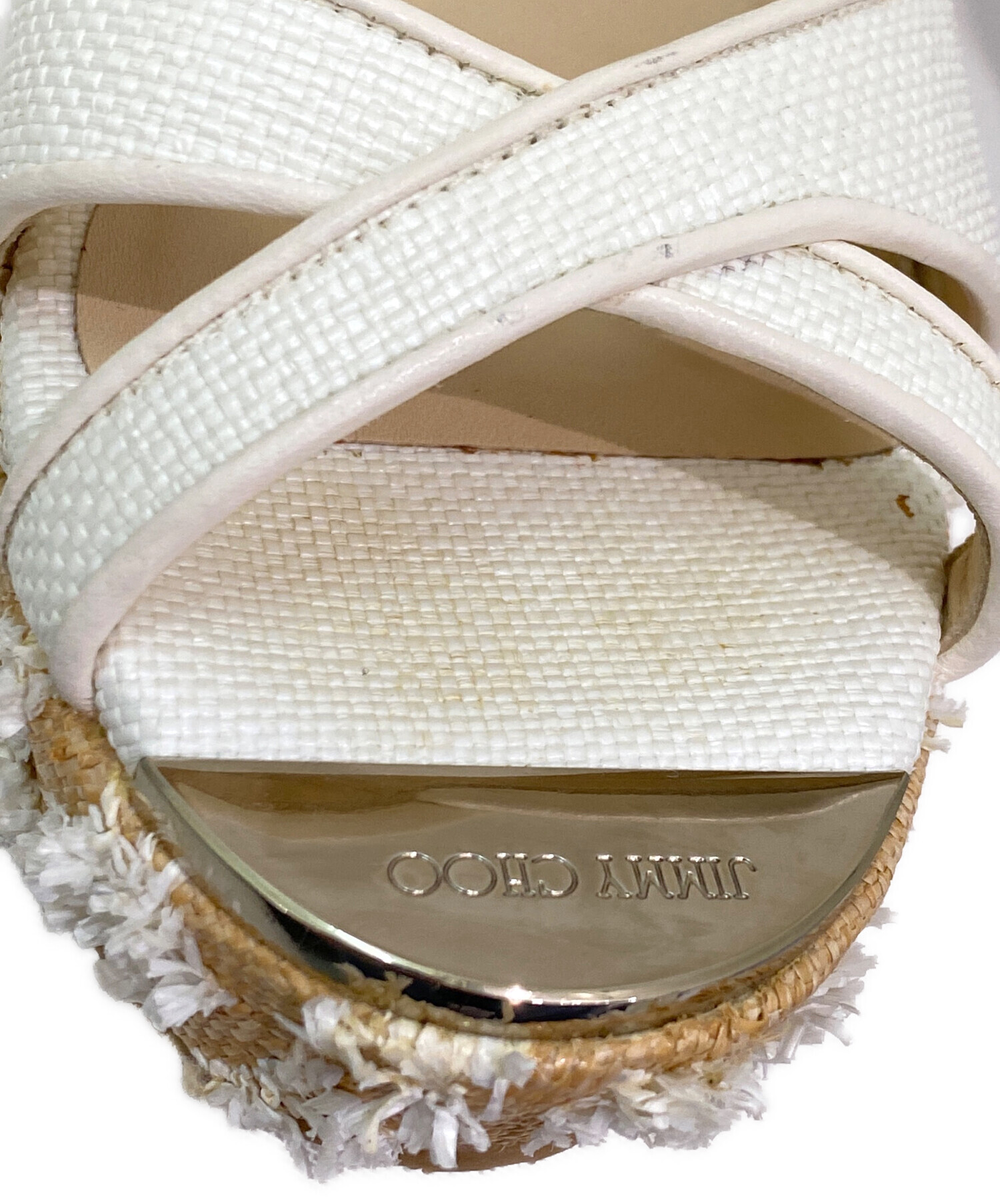 中古・古着通販】JIMMY CHOO (ジミーチュウ) コルクウェッジサンダル 中古・古着通販】JIMMY CHOO (ジミーチュウ) コルクウェッジサンダル