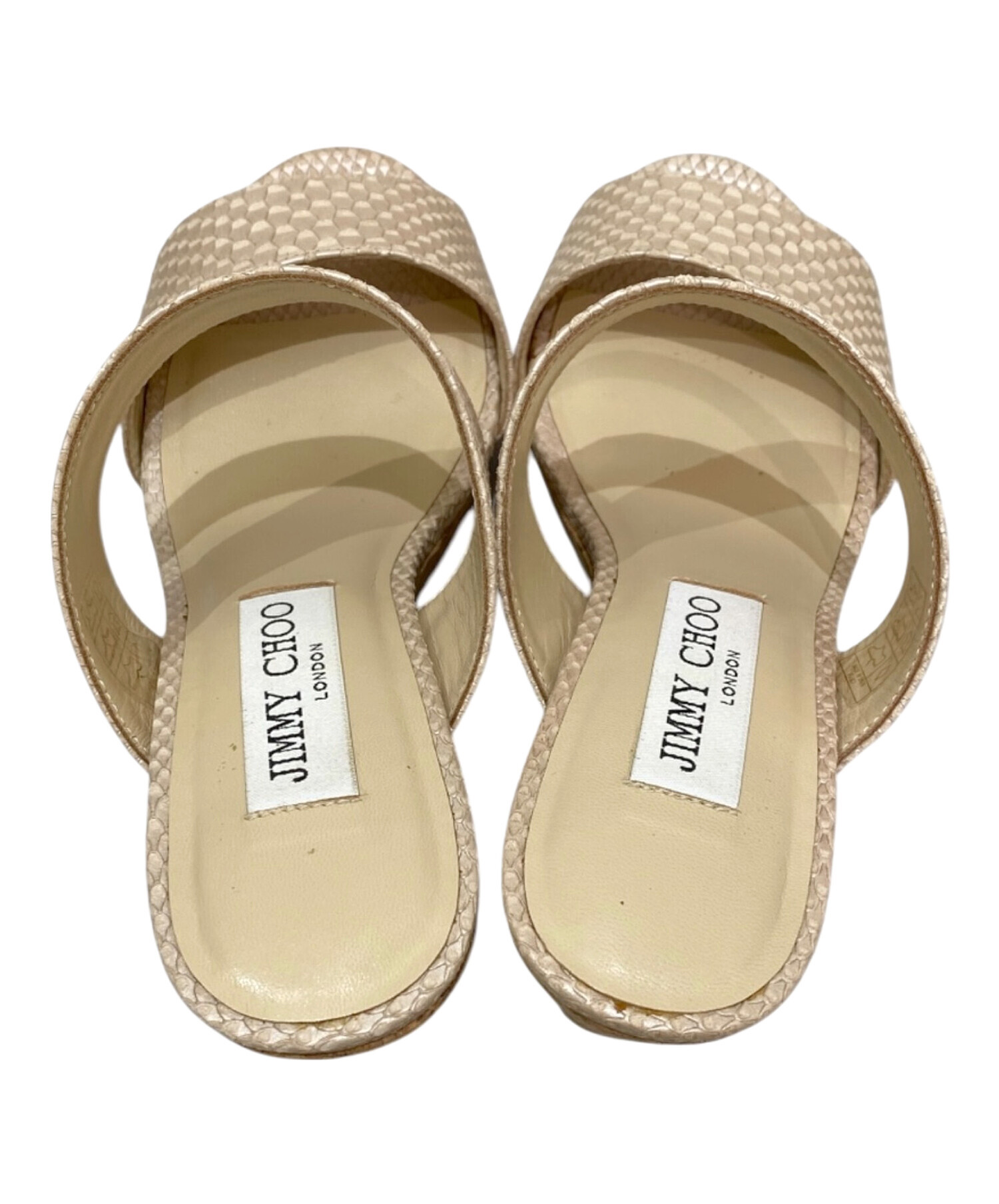 中古・古着通販】JIMMY CHOO (ジミーチュウ) パイソン柄コルクウェッジ 