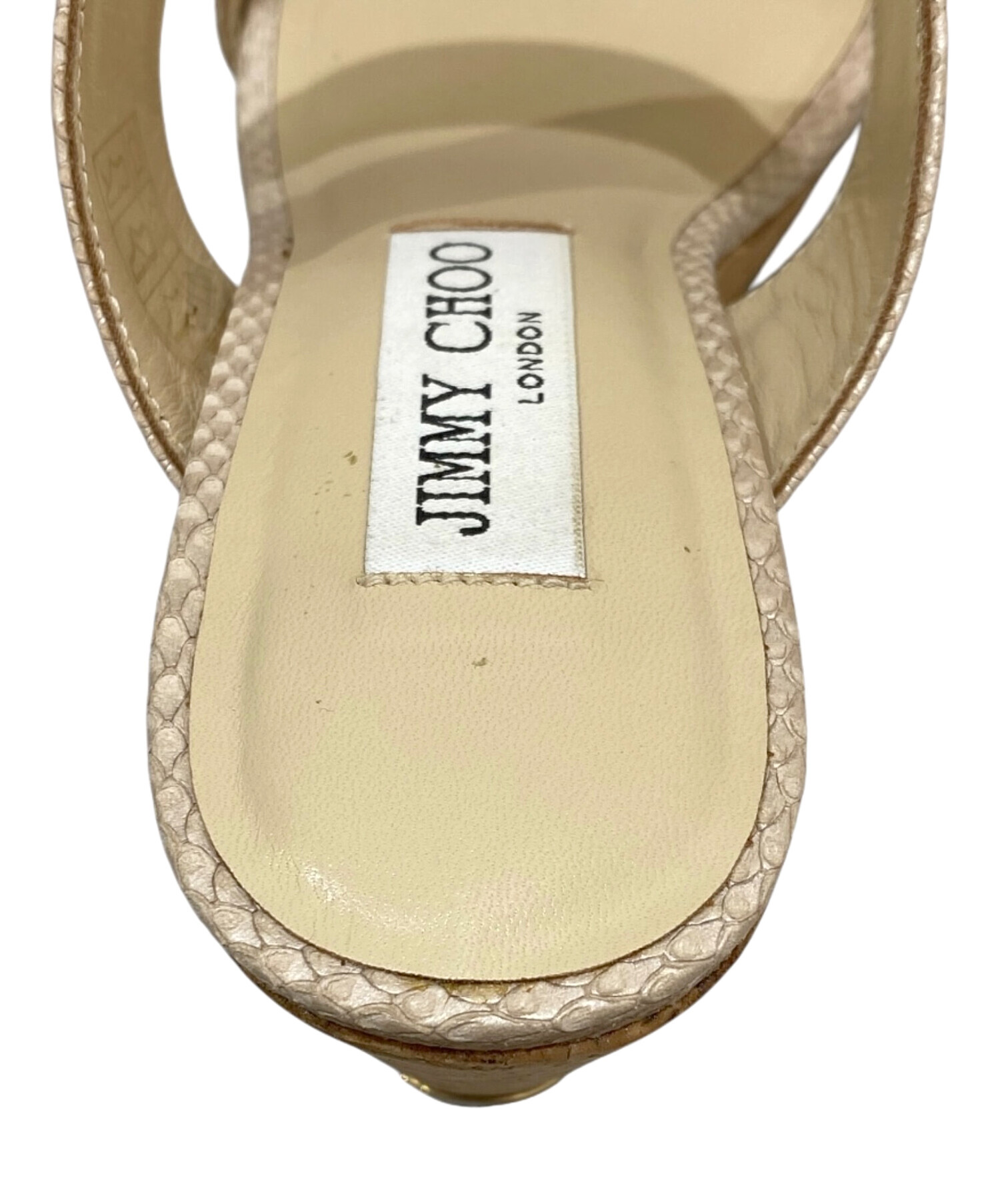 中古・古着通販】JIMMY CHOO (ジミーチュウ) パイソン柄コルクウェッジ