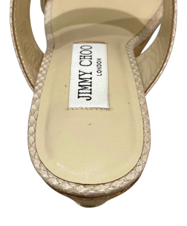 中古・古着通販】JIMMY CHOO (ジミーチュウ) パイソン柄コルクウェッジ