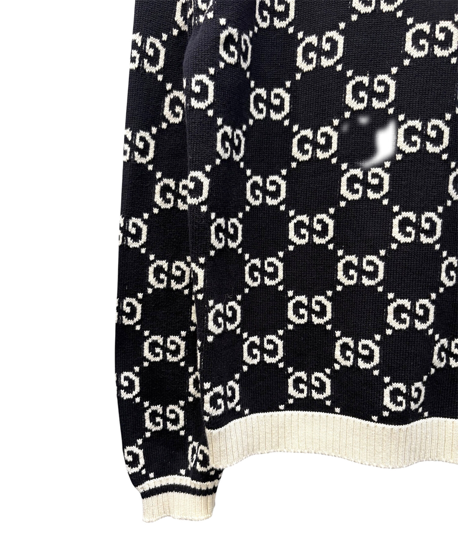 中古・古着通販】GUCCI (グッチ) GGストライプカーディガン ネイビー