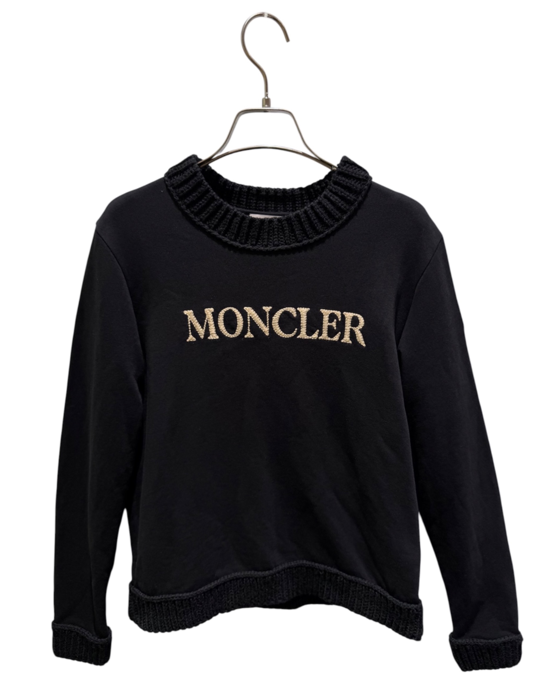 中古・古着通販】MONCLER (モンクレール) 切替ロゴニット ブラック