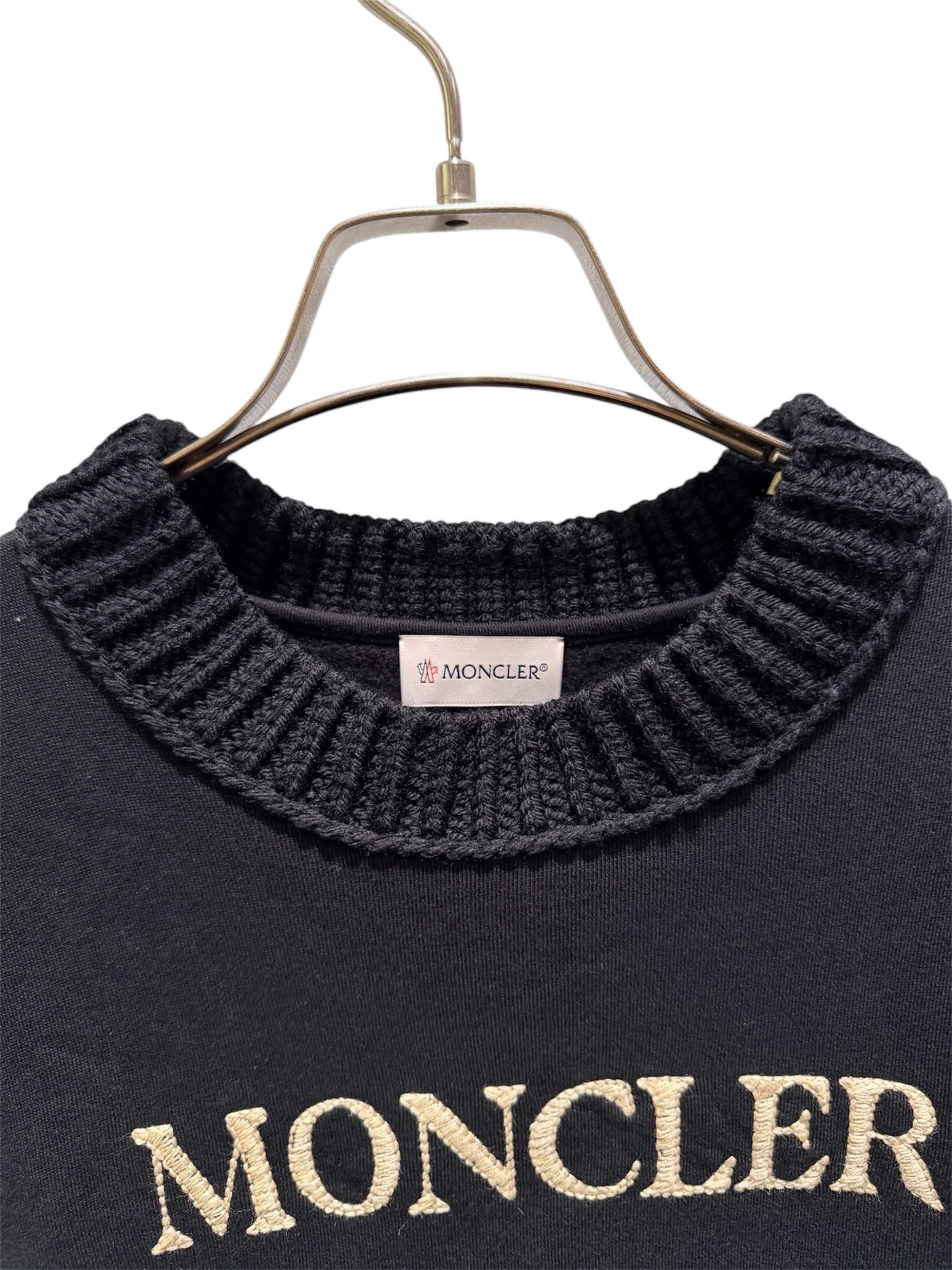 中古・古着通販】MONCLER (モンクレール) 切替ロゴニット ブラック