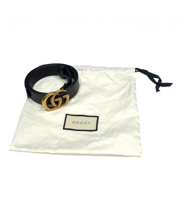 GUCCI グッチ/GGマーモント/レザーベルト/625839/サイズ:80/ABランク/91【中古】 中古・古着通販】GUCCI (グッチ) GGマーモント レザーベルト ブラック