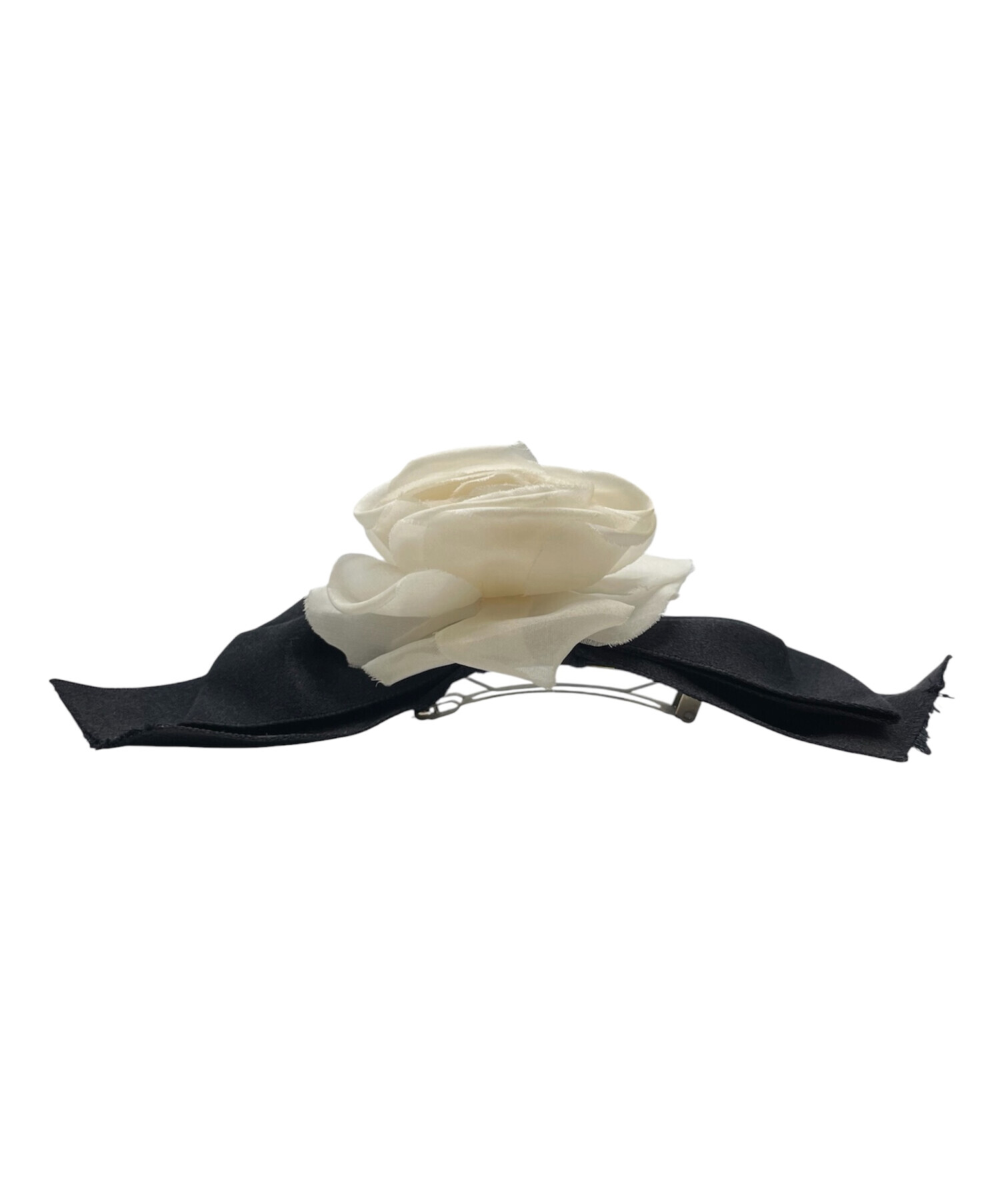 中古・古着通販】CHANEL (シャネル) カメリアリボン バレッタ ブラック