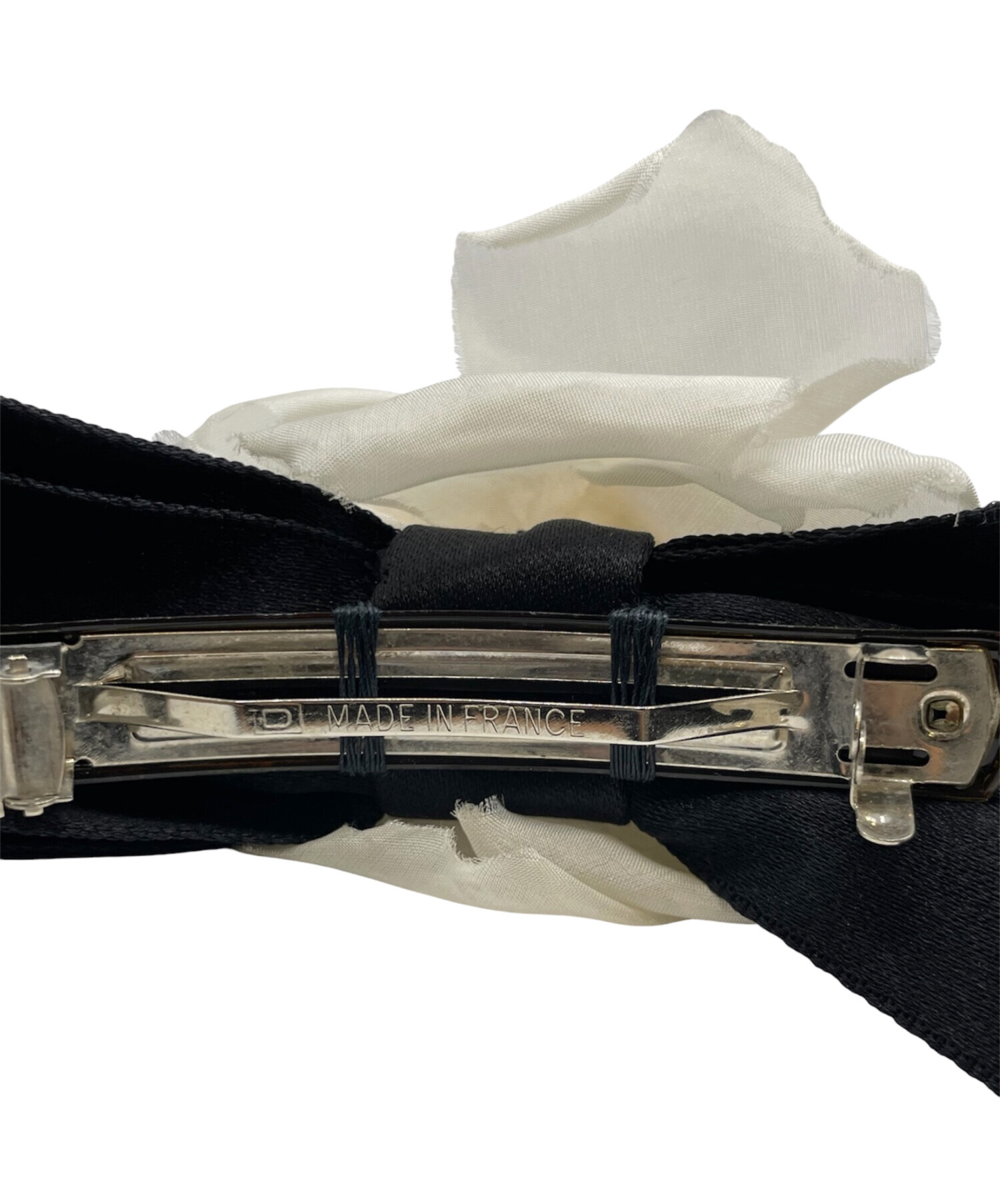 中古・古着通販】CHANEL (シャネル) カメリアリボン バレッタ ブラック