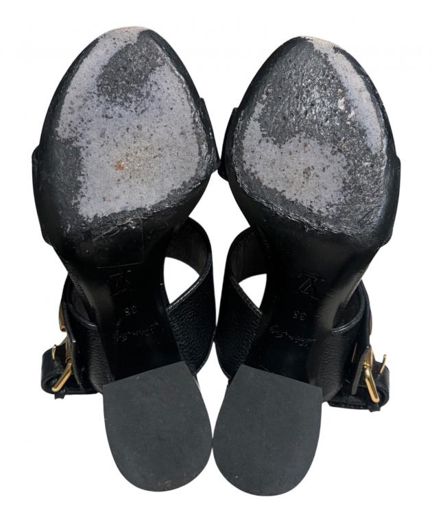Louis Vuittonサンダル 黒 35 ½ 中古・古着通販】LOUIS VUITTON (ルイ ヴィトン) LVツイスト サンダル