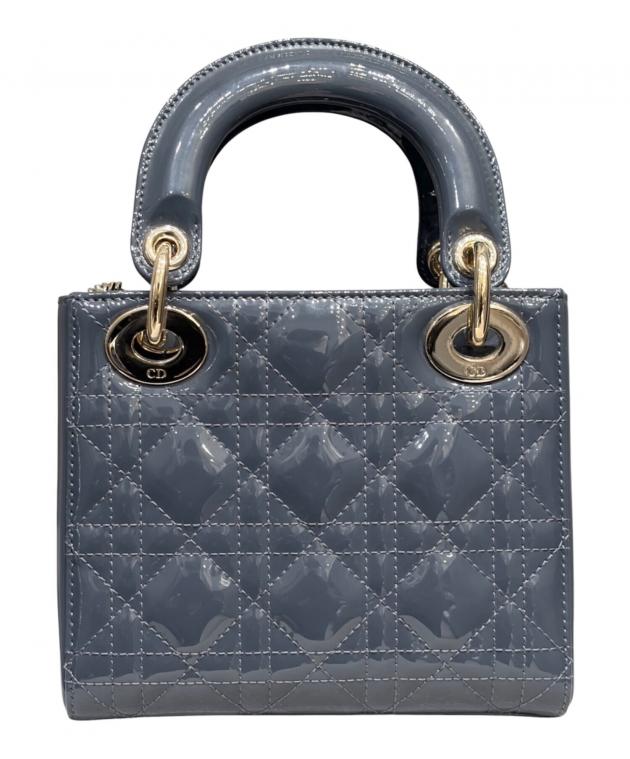 Dior ハンドバッグ ネイビーとグレー 中古・古着通販】Christian Dior (クリスチャン ディオール) Lady Dior