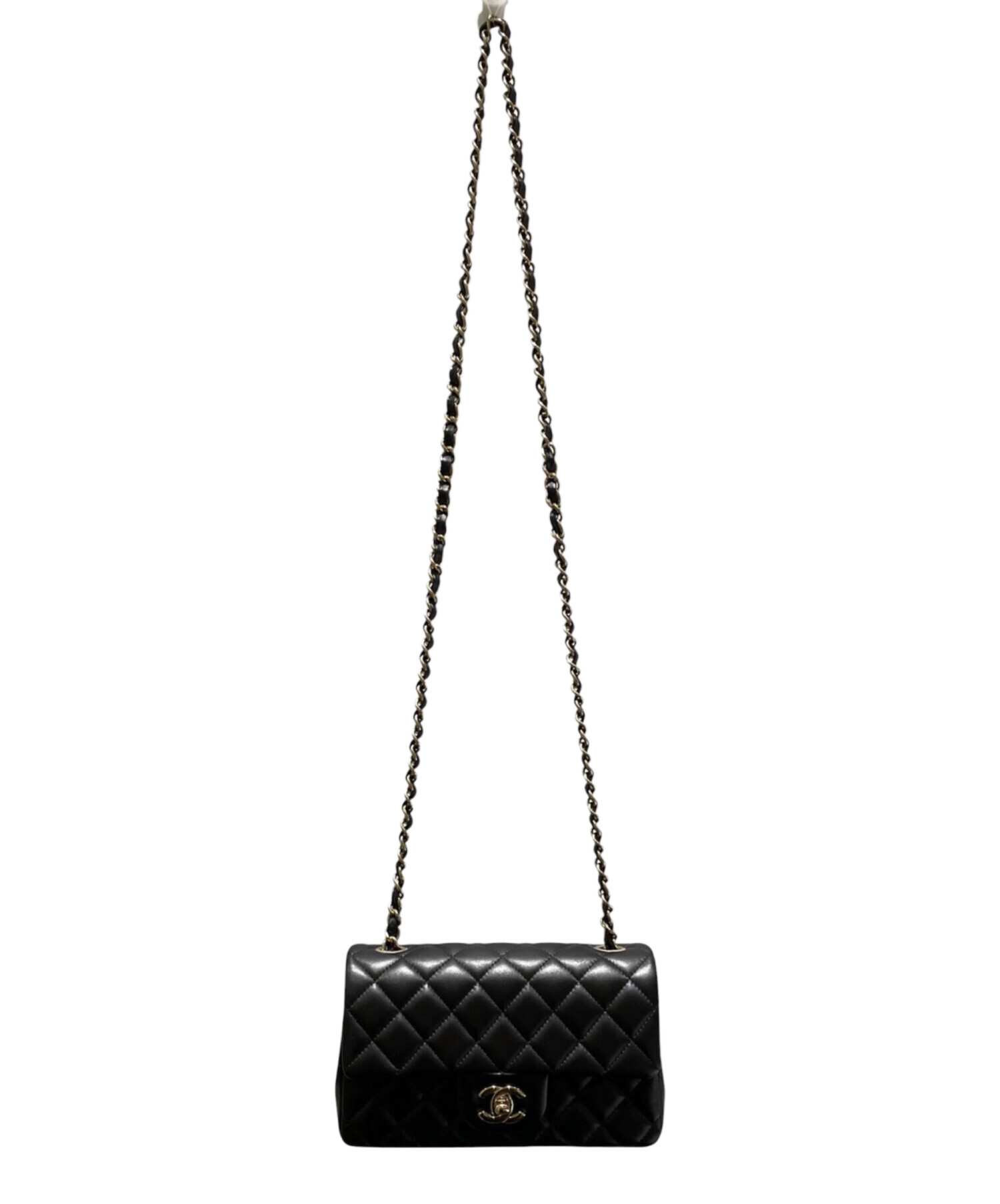 CHANEL ブラック ショルダーバッグ 1435961 中古・古着通販】CHANEL (シャネル) チェーンショルダーバッグ