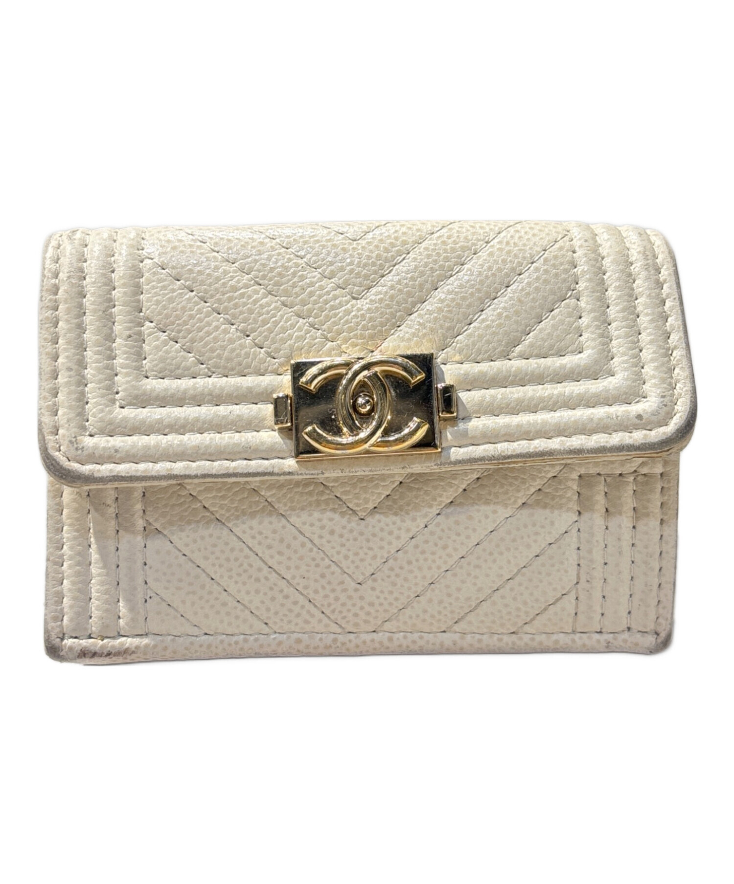 CHANEL シャネル ボーイシャネル コンパクトウォレット 二つ折り財布 