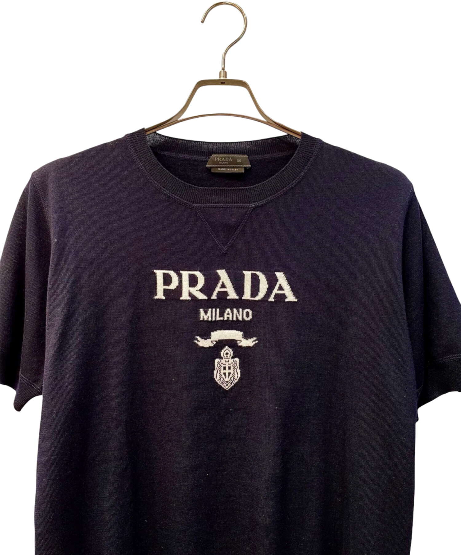 中古・古着通販】PRADA (プラダ) ロゴハイゲージ ショートスリーブ