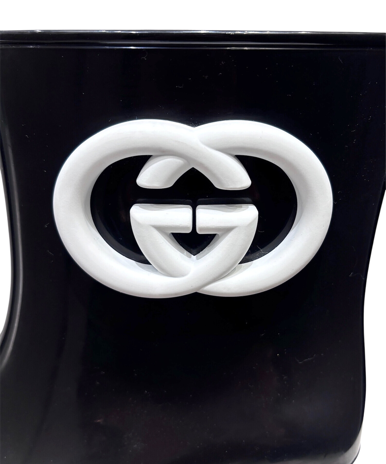 中古・古着通販】GUCCI (グッチ) レインシューズ ブラック サイズ:38
