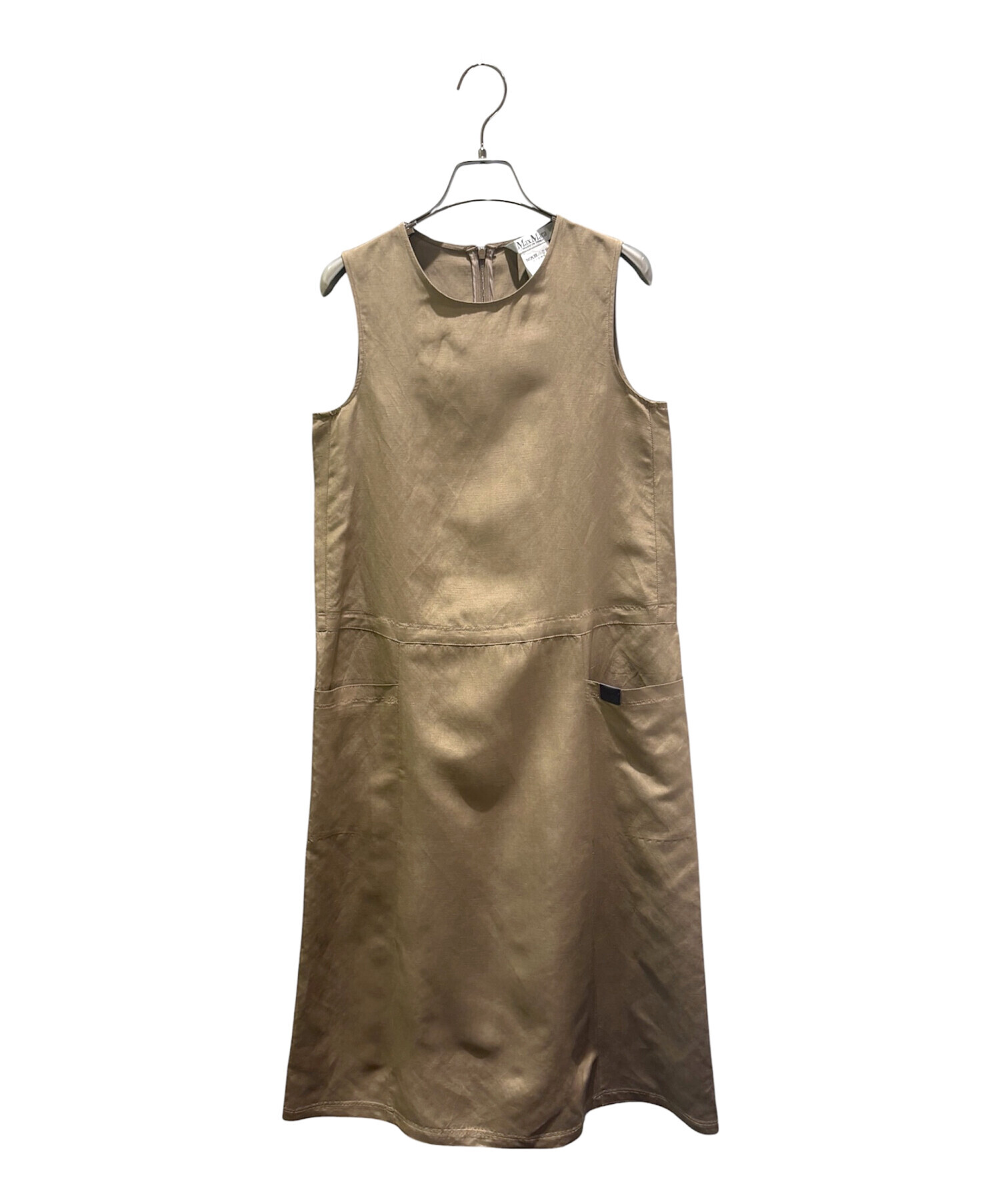 【新品】MaxMara ノースリーブワンピース 中古・古着通販】MaxMara (マックスマーラ) シルク＆リネン