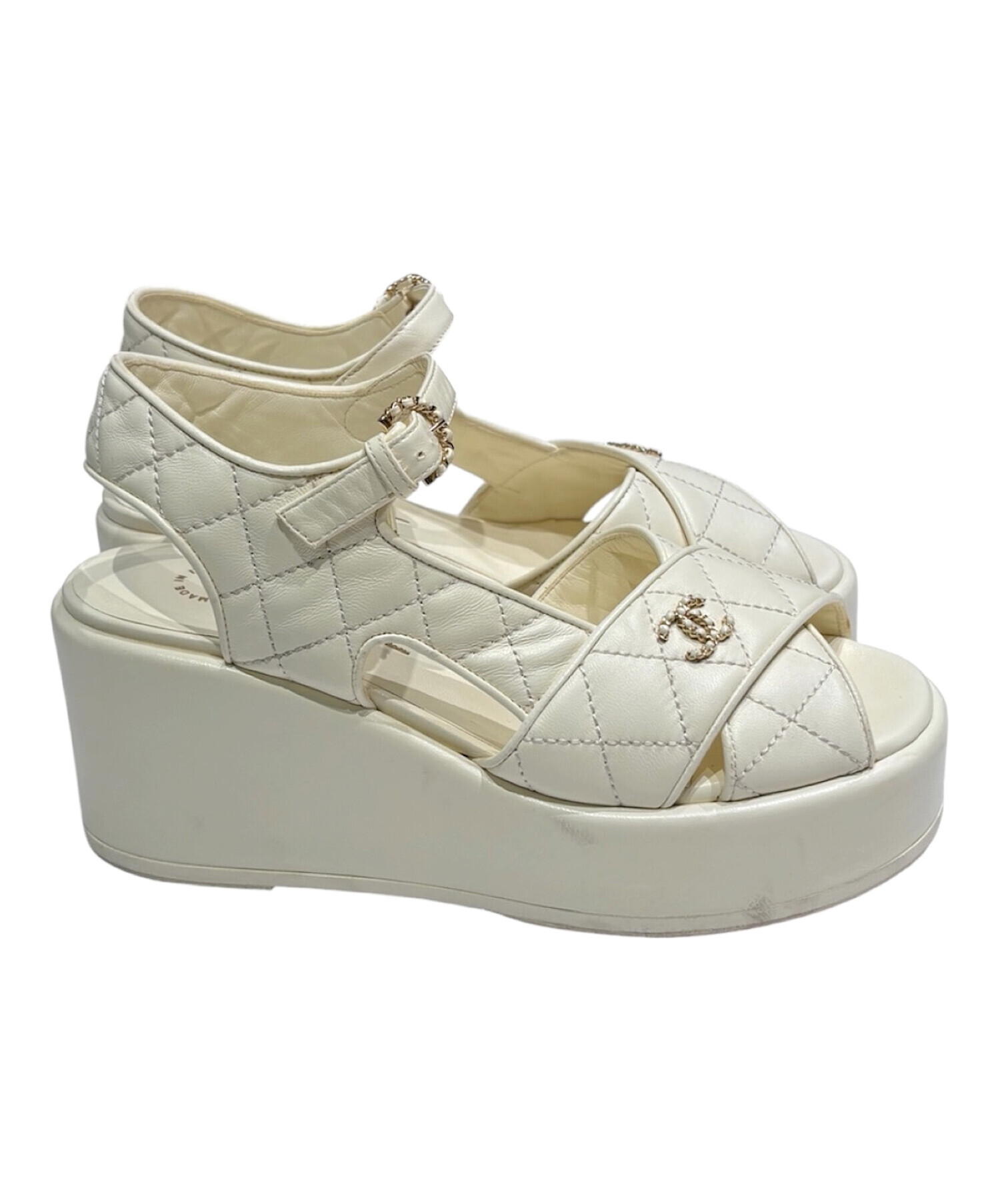 中古・古着通販】CHANEL (シャネル) ココマークウェッジソールサンダル