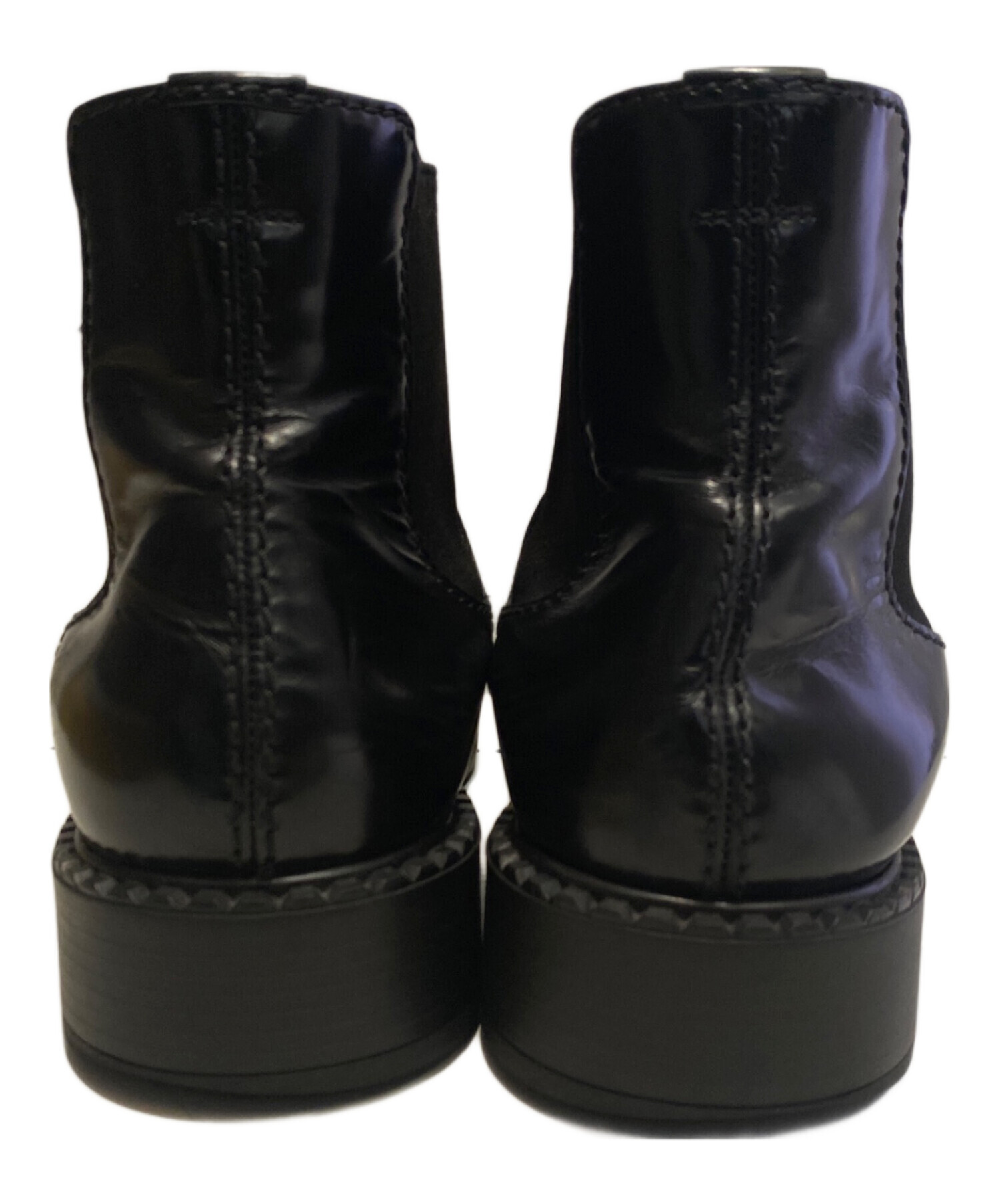 PRADA プラダ サイドゴアブーツ 本革 ブラック 黒 25.5 サイズ6 中古・古着通販】PRADA (プラダ) サイドゴアブーツ ブラック サイズ