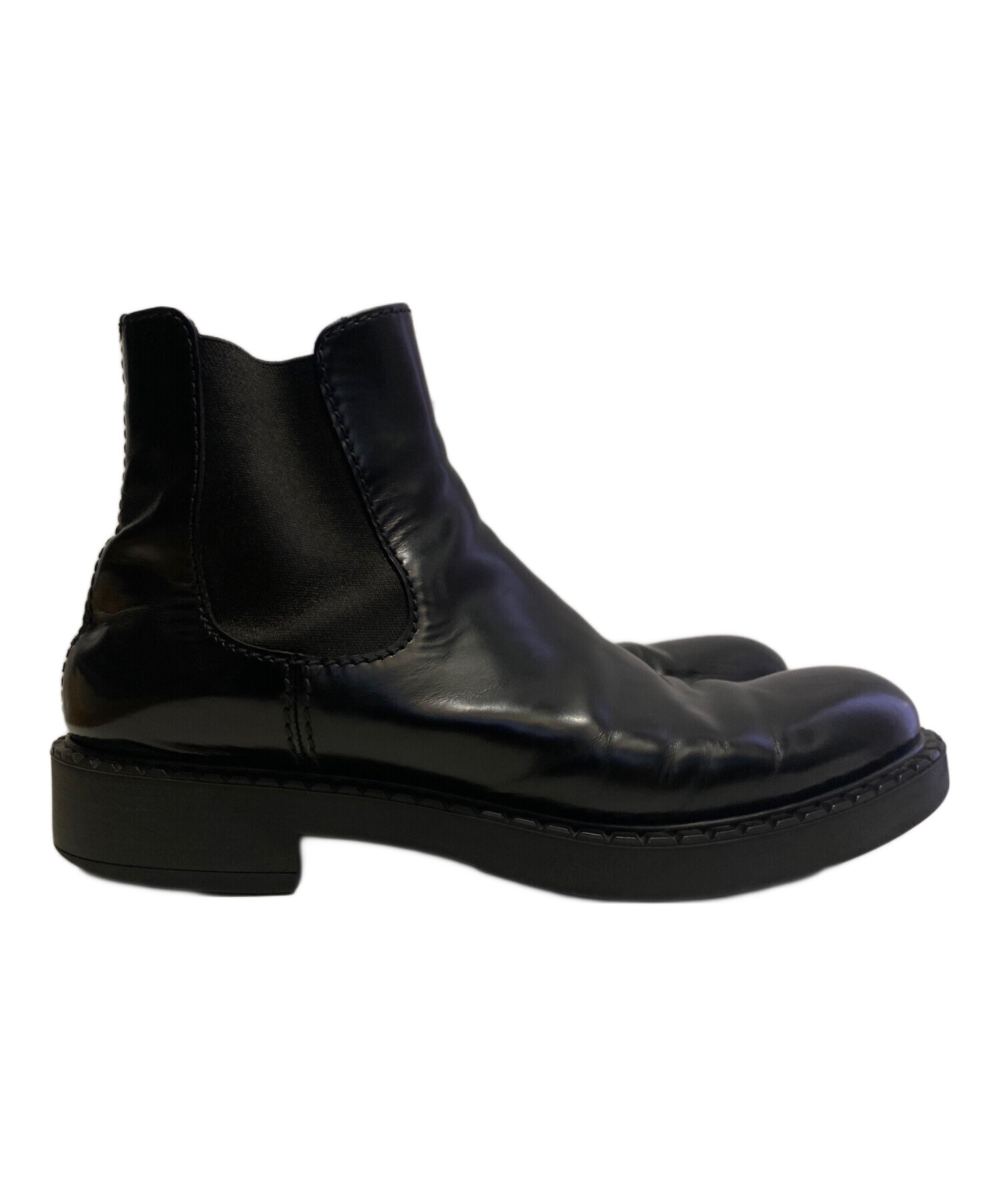中古・古着通販】PRADA (プラダ) サイドゴアブーツ ブラック サイズ