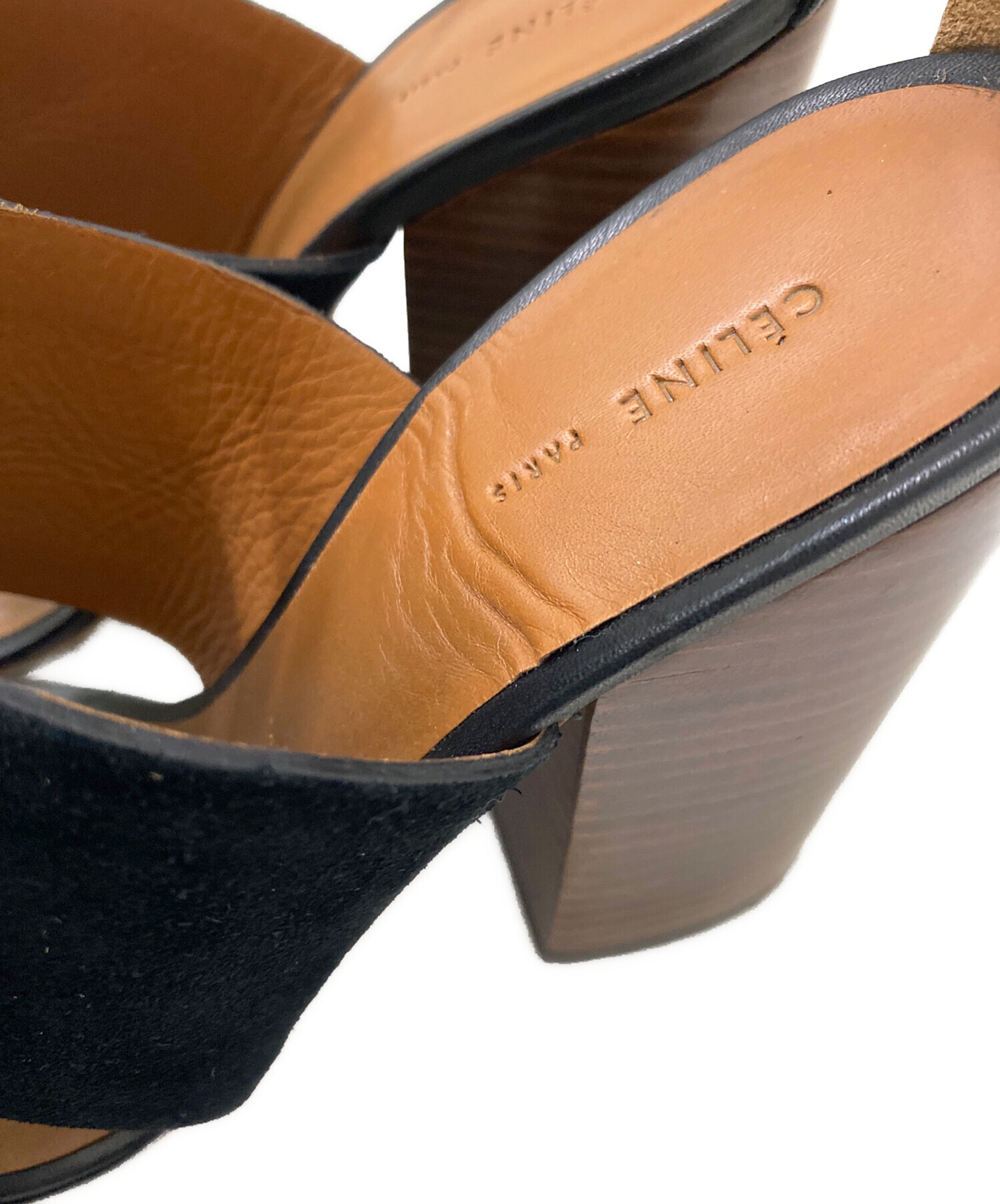 中古・古着通販】CELINE (セリーヌ) ストラップサンダル ブラック