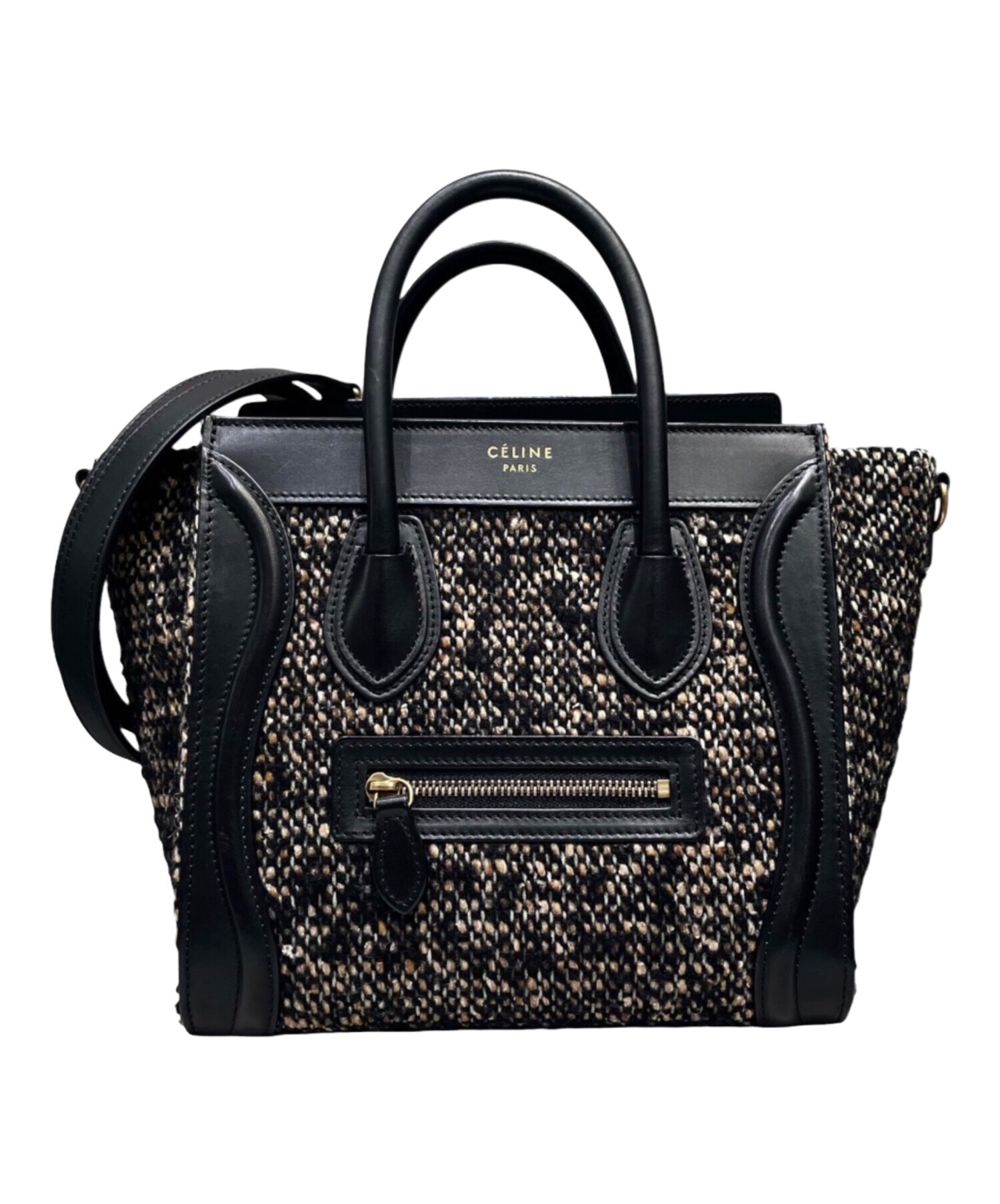 CELINE セリーヌ ラゲージ ナノショッパー 2WAYバッグ ブラック 中古・古着通販】CELINE (セリーヌ) ラゲージ ナノ ショッパー/2WAY
