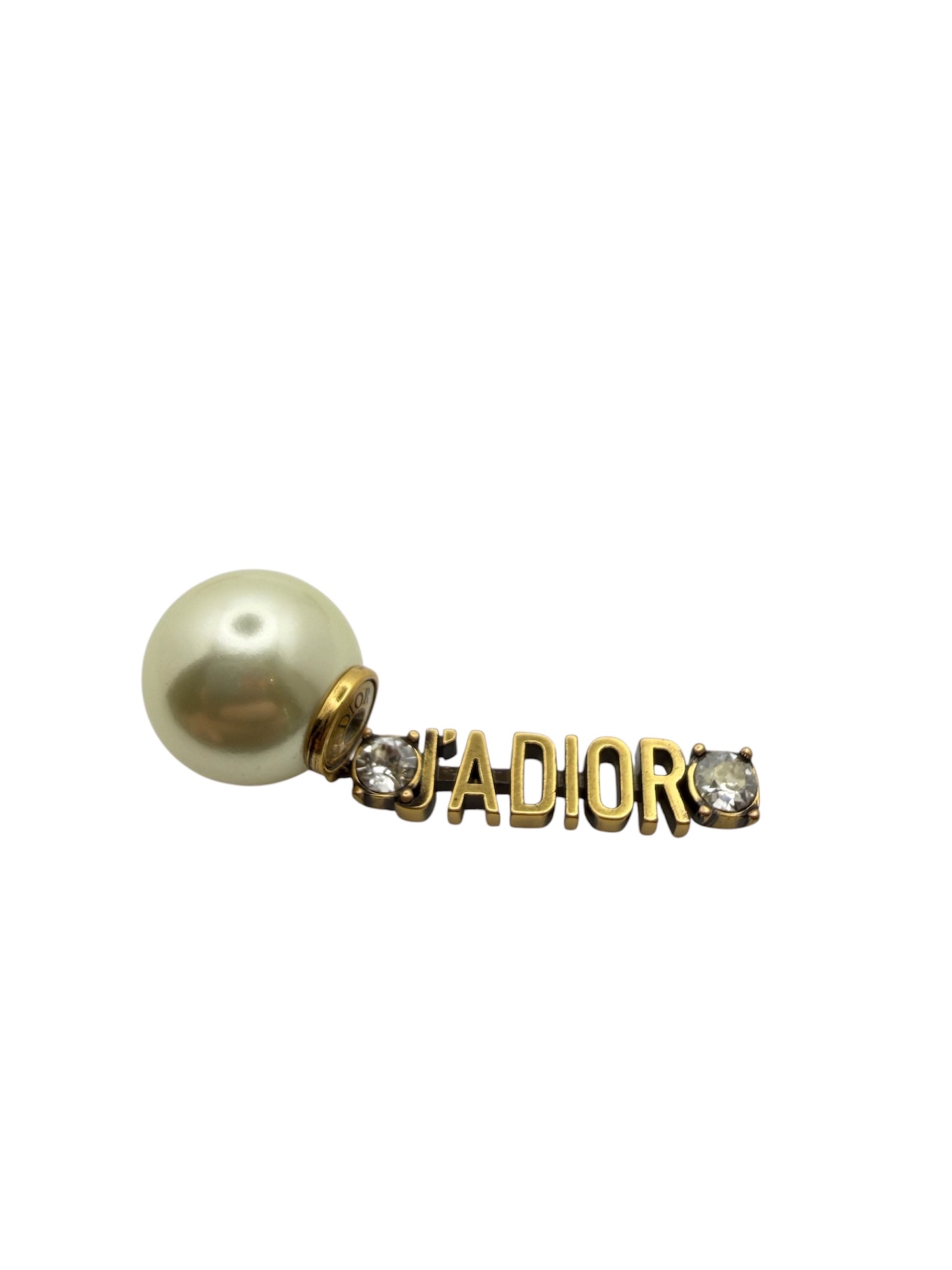 Dior チャーム付きパールピアス　ゴールド　パーツ欠損 中古・古着通販】Dior (ディオール) JADIOR パールラインスートン