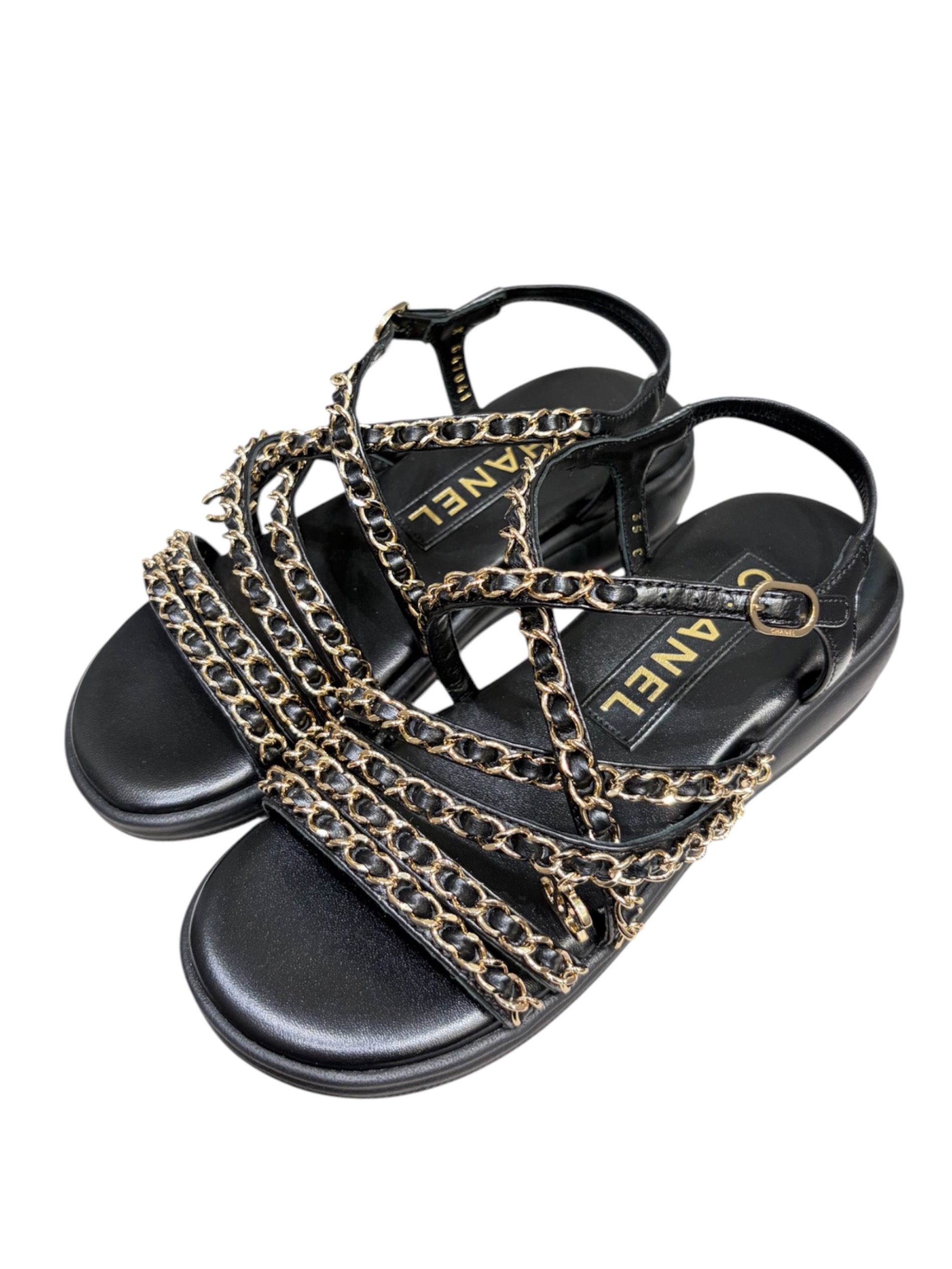 中古・古着通販】CHANEL (シャネル) チェーンストラップサンダル