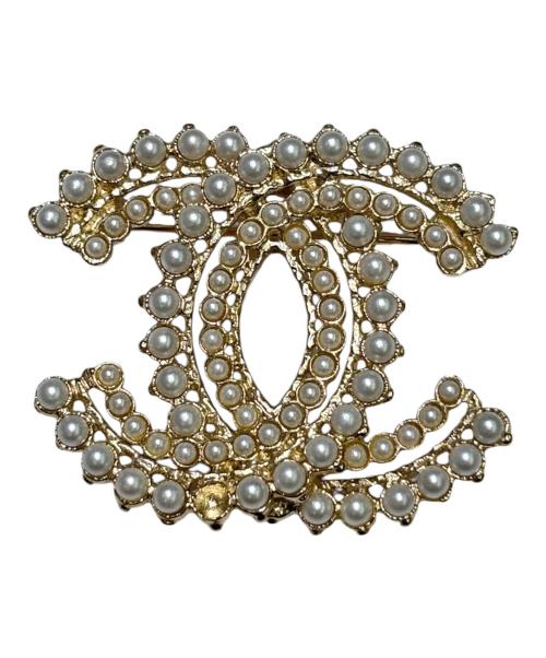 シャネル ココマーク B21C Fパール ブローチ アクセサリー シルバー 箱付 中古・古着通販】CHANEL (シャネル) ココマークラインパールブローチ