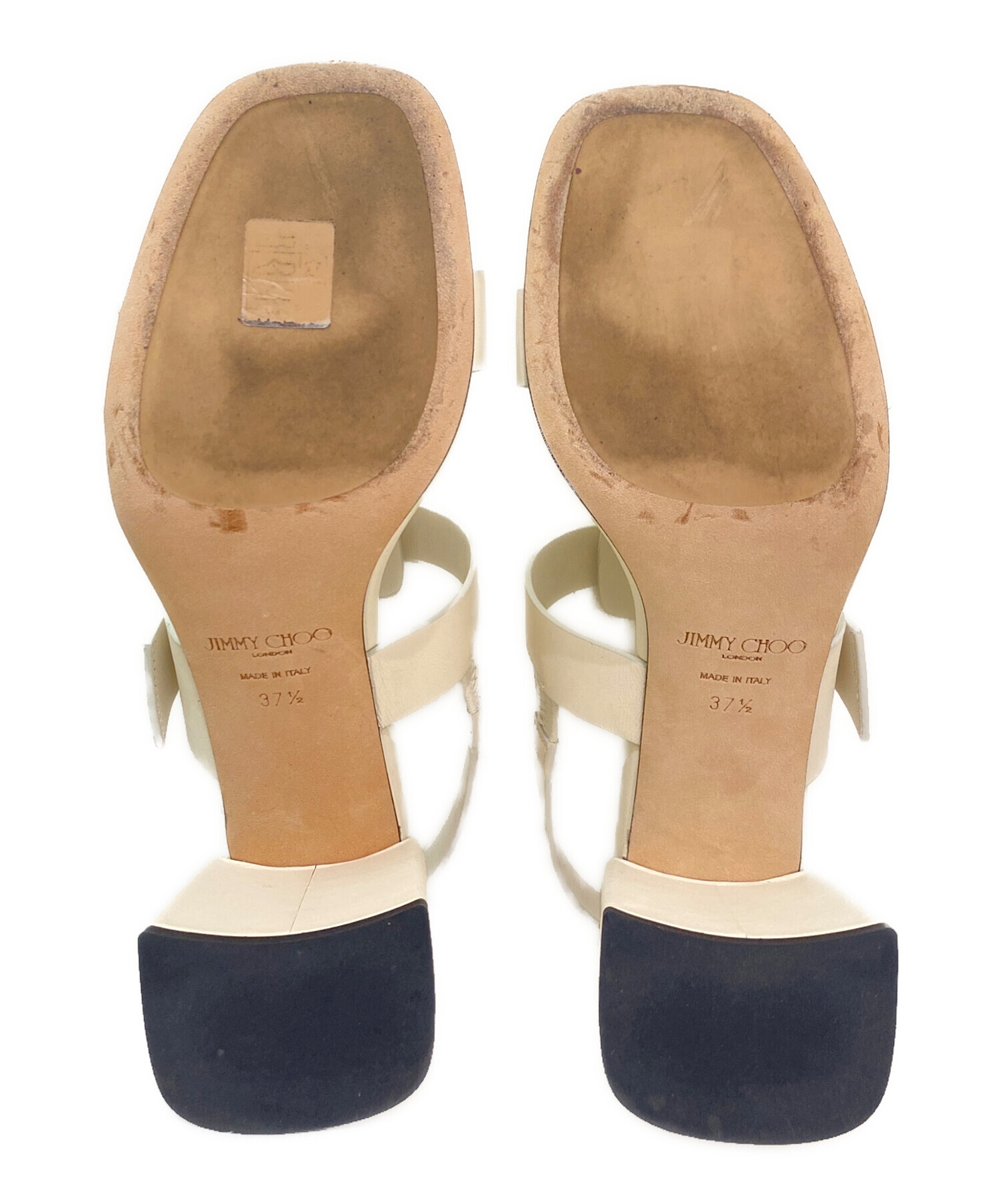 JIMMY CHOO ホワイトストラップサンダル　美品 中古・古着通販】JIMMY CHOO (ジミーチュウ) チャンキーヒール