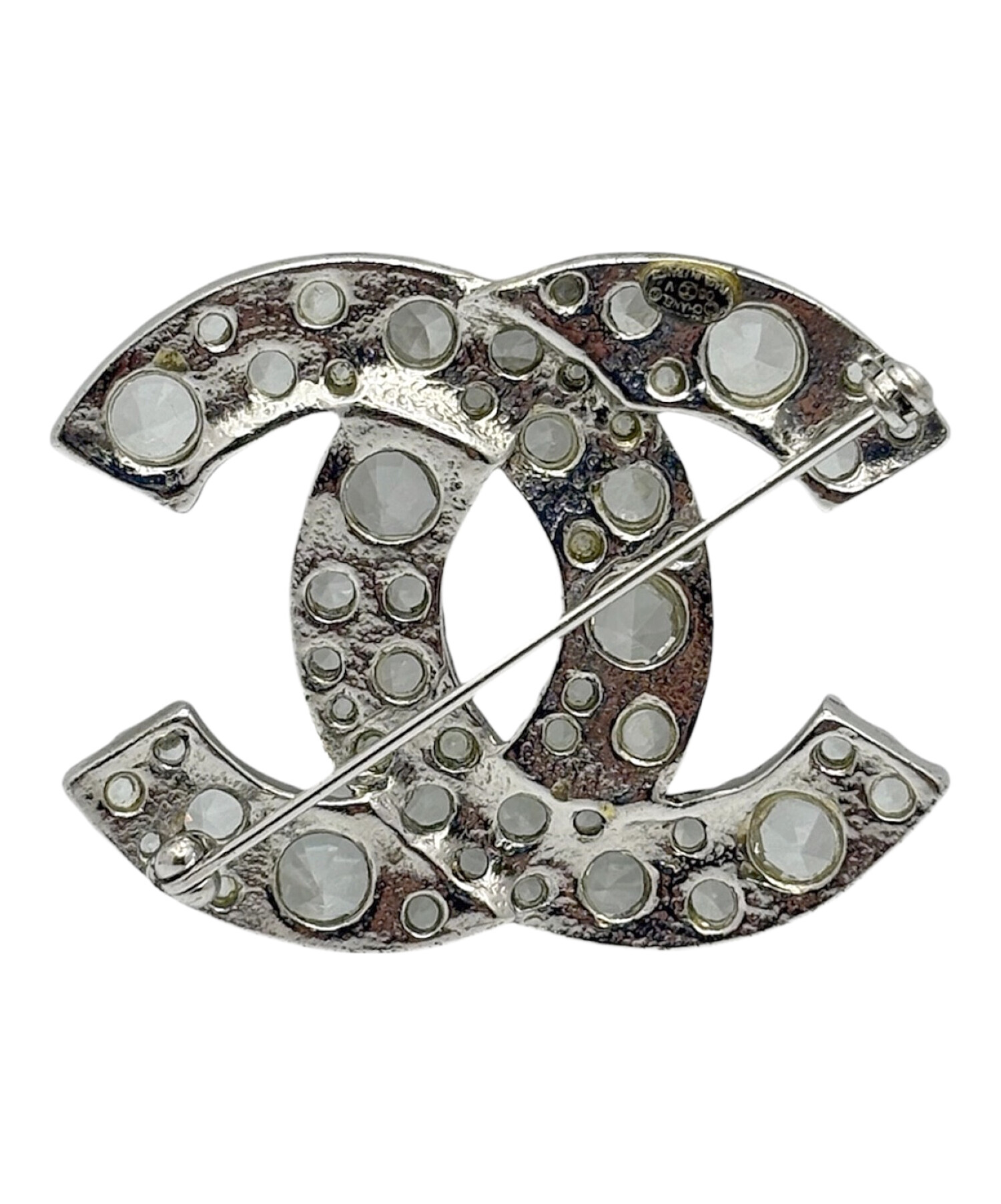 中古　美品　シャネル　ブローチ　ロゴ　ストーン 中古・古着通販】CHANEL (シャネル) ココマークラインストーンブローチ