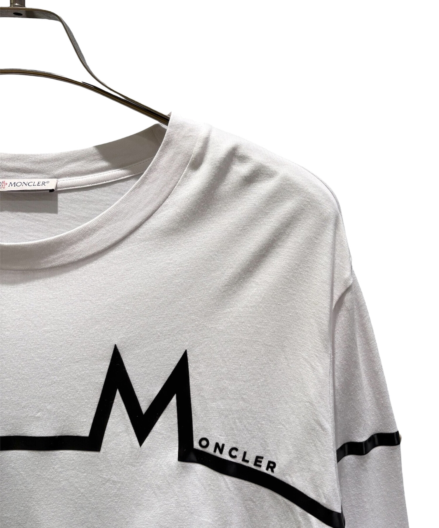 MONCLER クルーネック ロングスリーブカットソー 中古・古着通販】MONCLER (モンクレール) フロント・ラバーロゴ