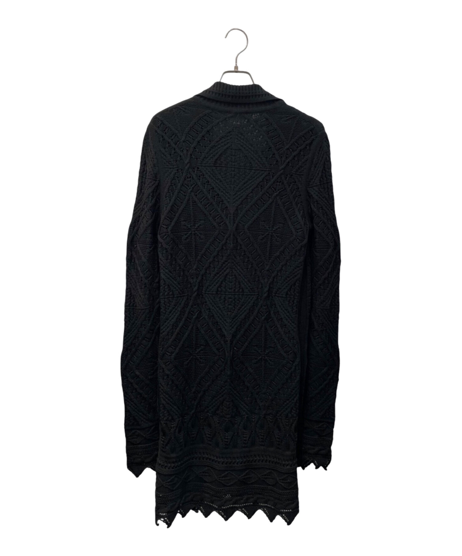 CHANEL ブラック カーディガン サイズ42 中古・古着通販】CHANEL (シャネル) ロングニットカーディガン