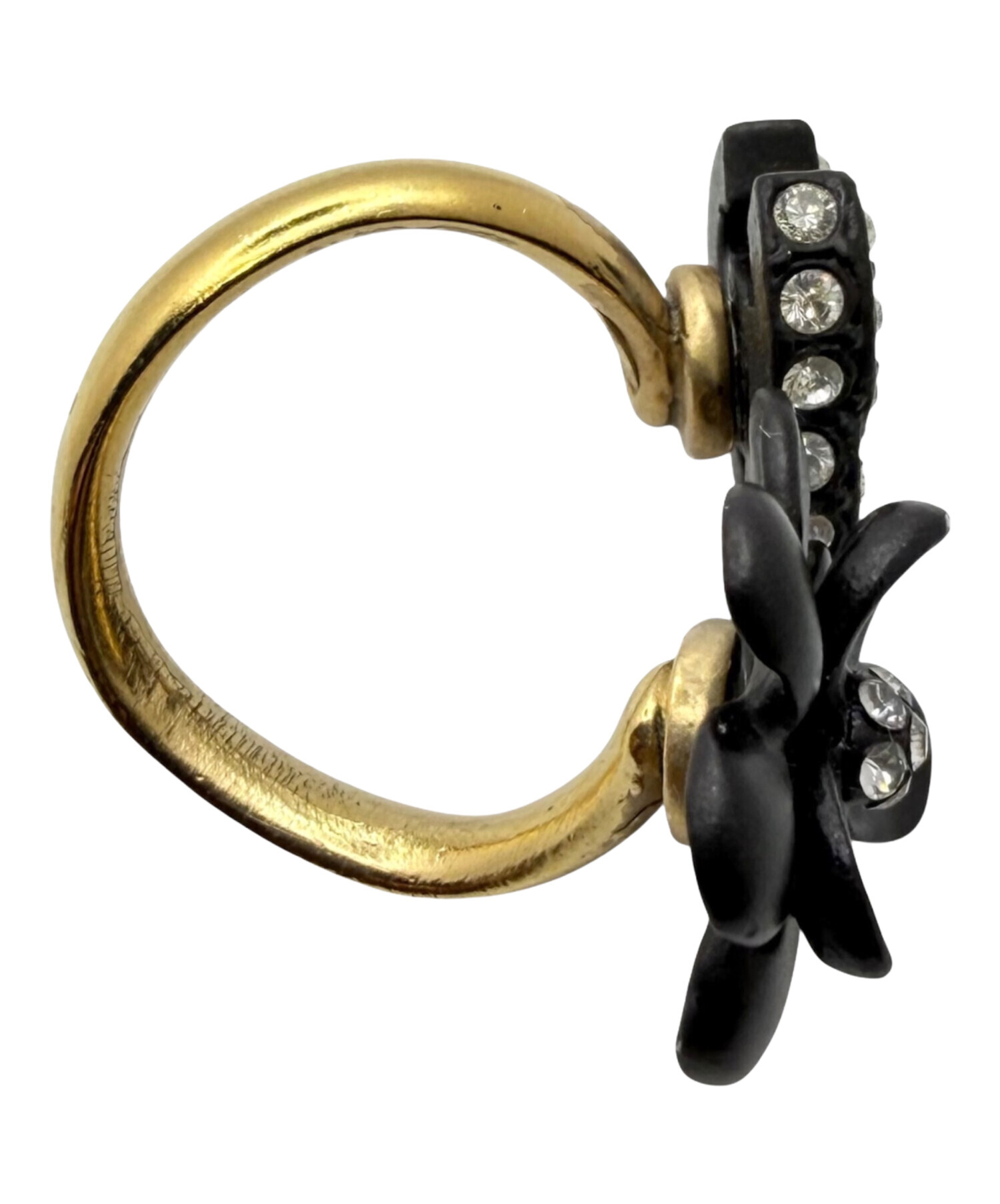 【使用感あります】CHANEL カメリア ココマーク ラインストーン リング 中古・古着通販】CHANEL (シャネル) ヴィンテージ カメリア ココマーク
