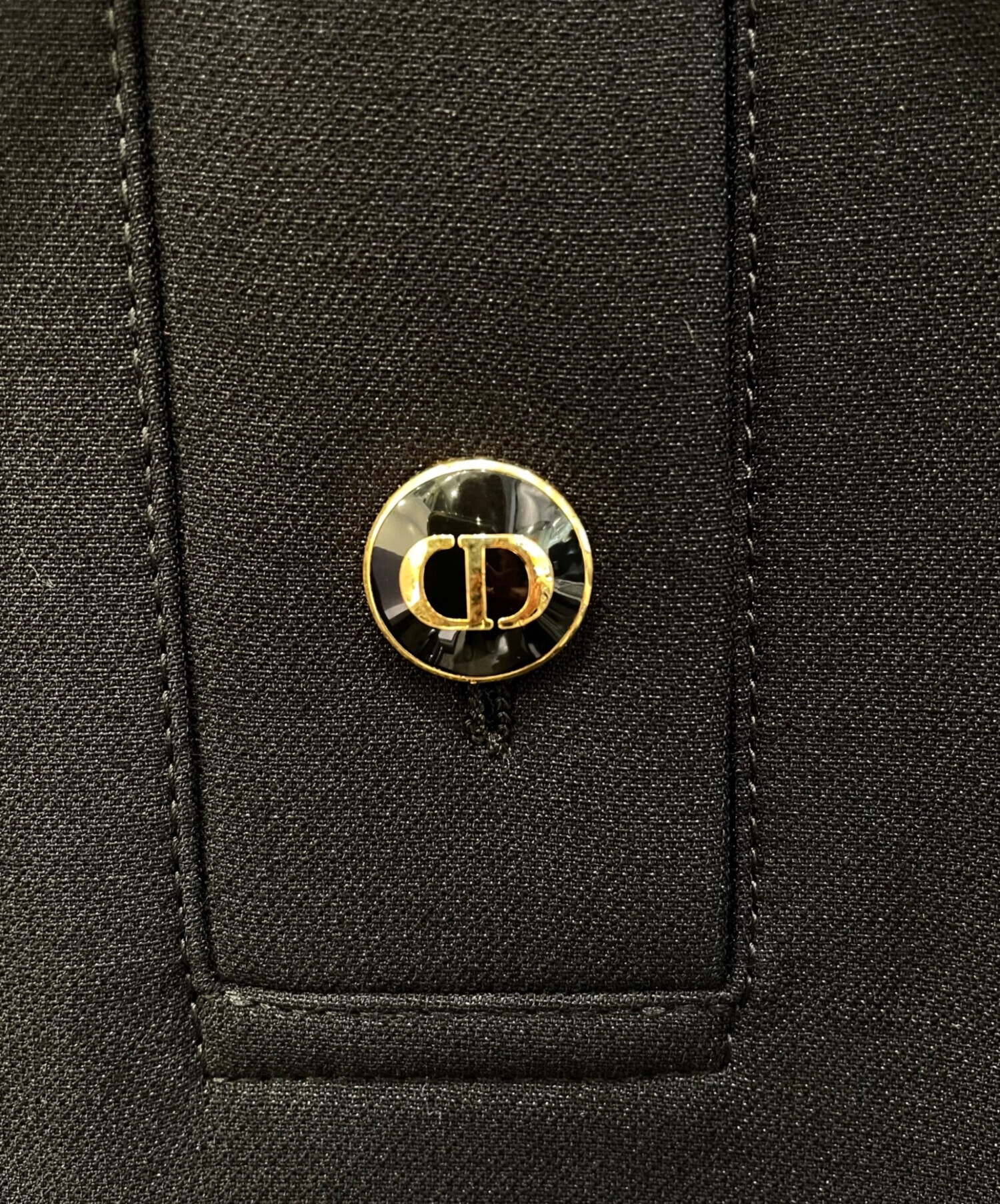 中古・古着通販】Dior (ディオール) CDボタンドレス ブラック サイズ