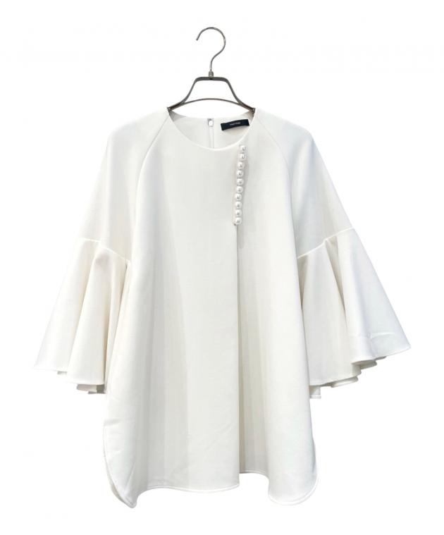 【最終価格】YOKO CHAN パフスリーブ トップス ホワイト 中古・古着通販】YOKO CHAN (ヨーコチャン) フルートスリーブパール