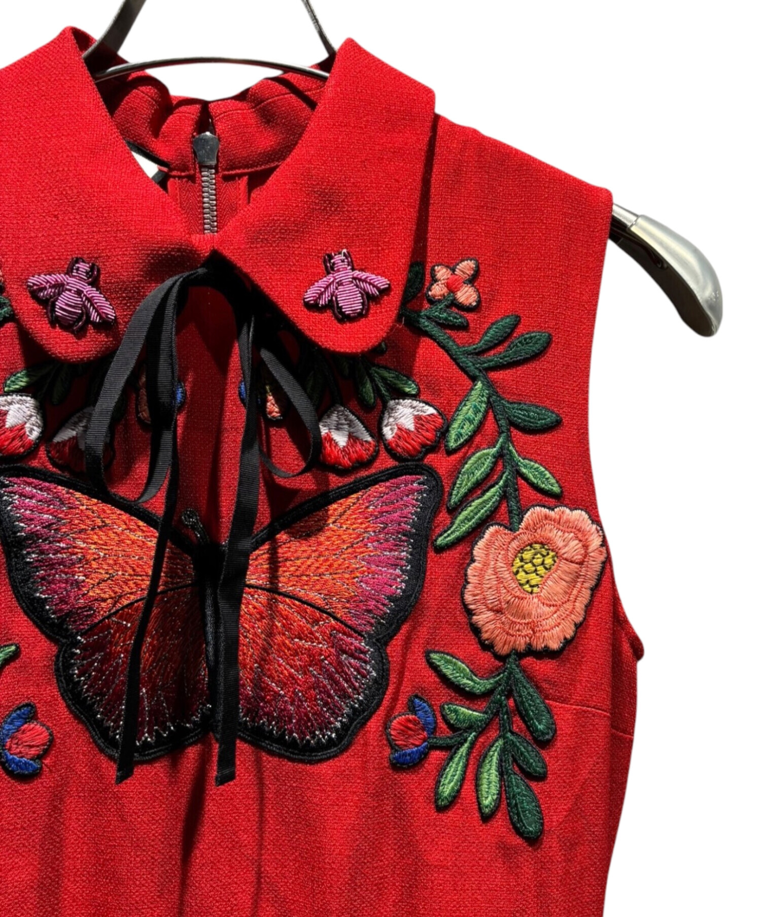 中古・古着通販】GUCCI (グッチ) フローラルフラワー刺繍ワンピース
