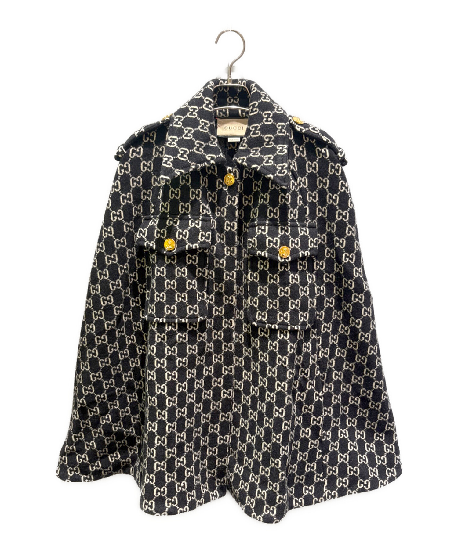 中古・古着通販】GUCCI (グッチ) GGジャカード フェルトウールケープ