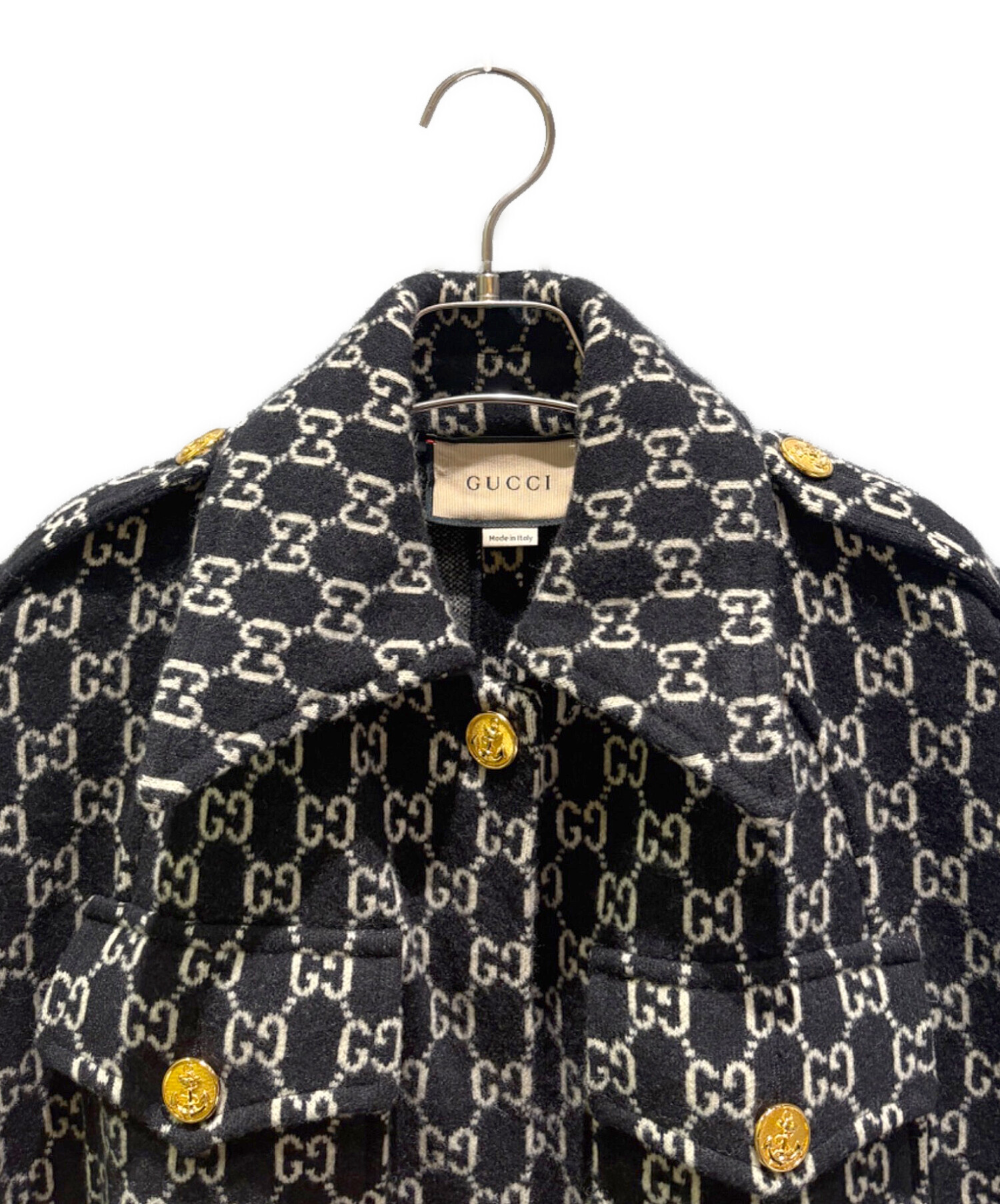中古・古着通販】GUCCI (グッチ) GGジャカード フェルトウールケープ
